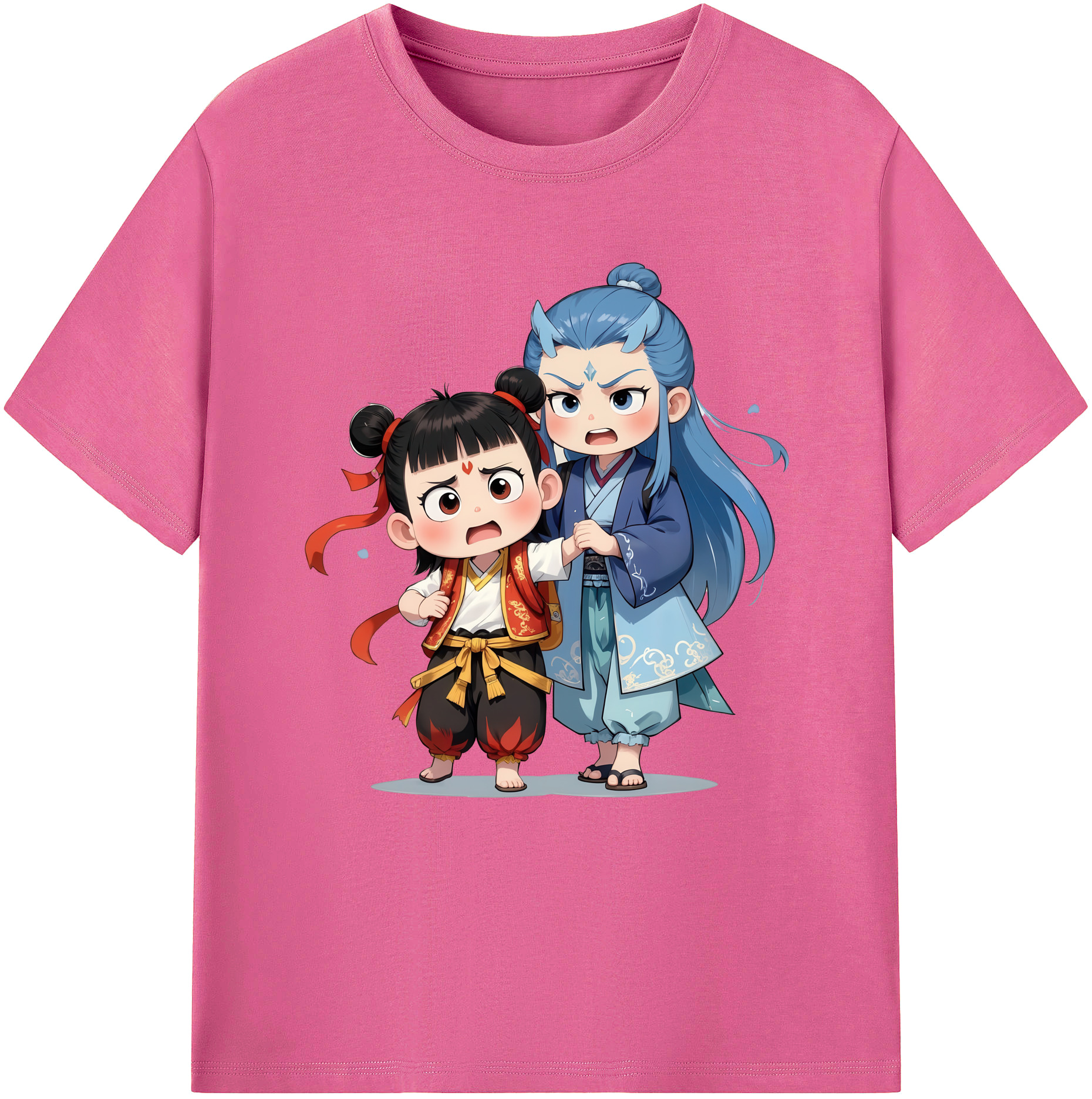 （画像用） Ne Zha 2 ナタ 魔童の大暴れ レディースカジュアルプリントTシャツ（綿100％）