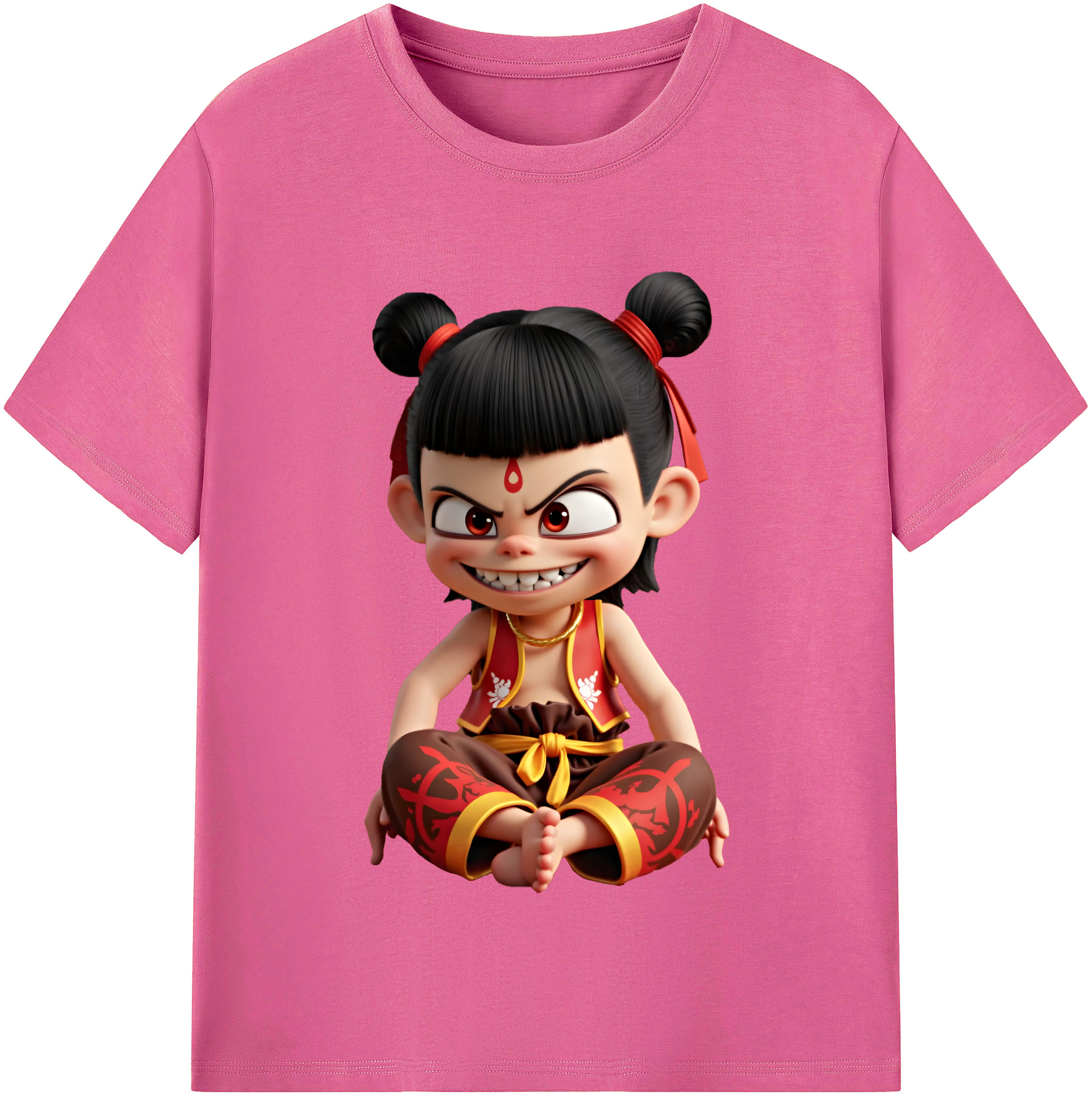 （画像用） Ne Zha 2 ナタ 魔童の大暴れ レディースカジュアルプリントTシャツ（綿100％）