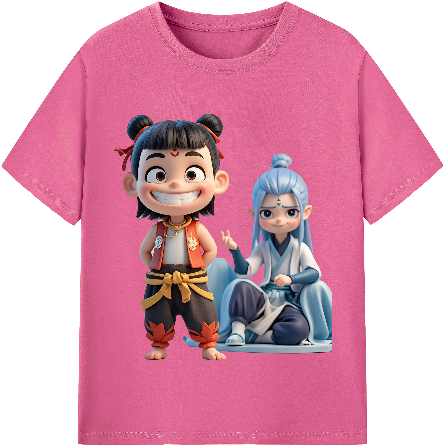 （画像用） Ne Zha 2 ナタ 魔童の大暴れ レディースカジュアルプリントTシャツ（綿100％）