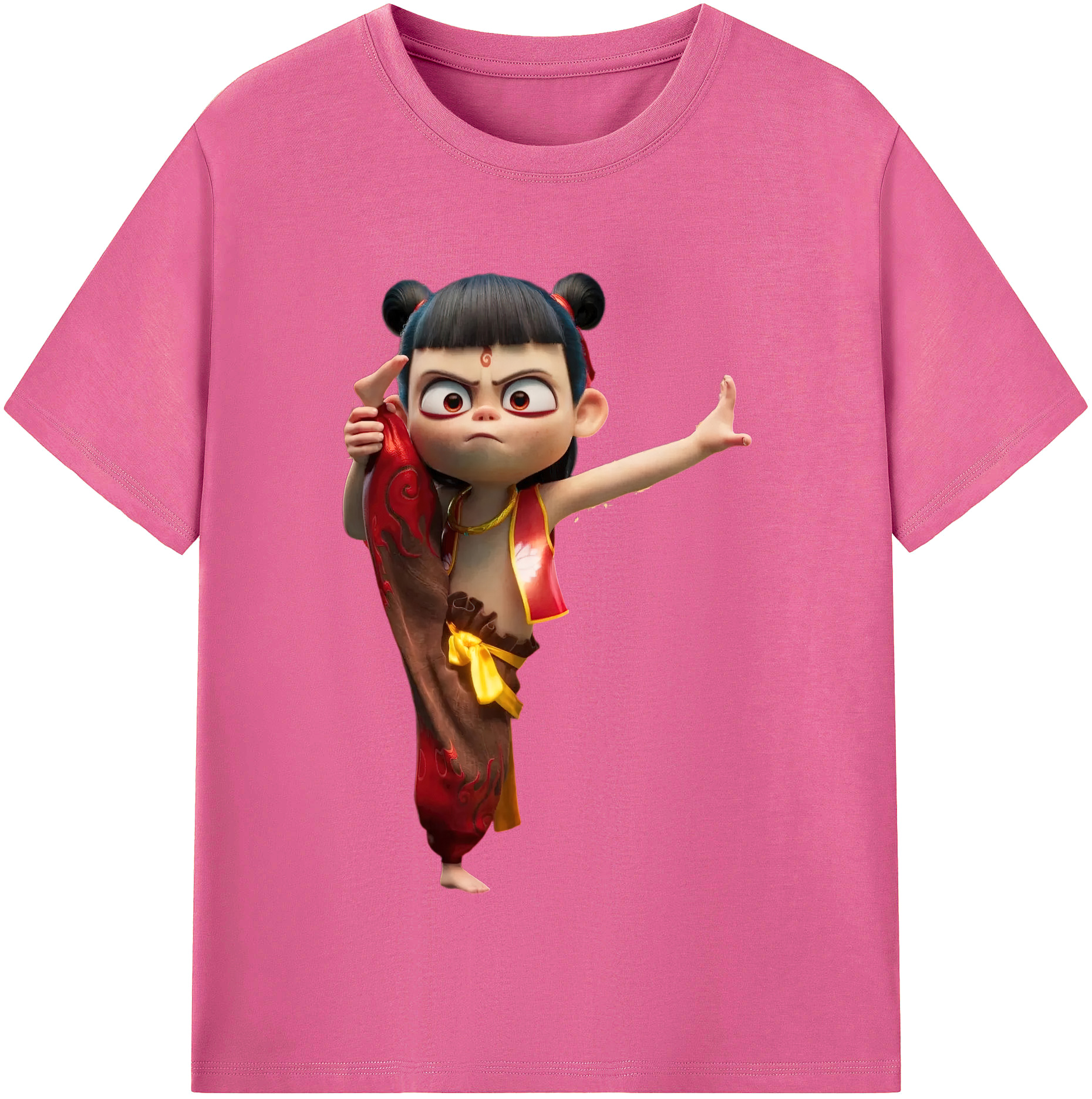 （画像用） Ne Zha 2 ナタ 魔童の大暴れ レディースカジュアルプリントTシャツ（綿100％）