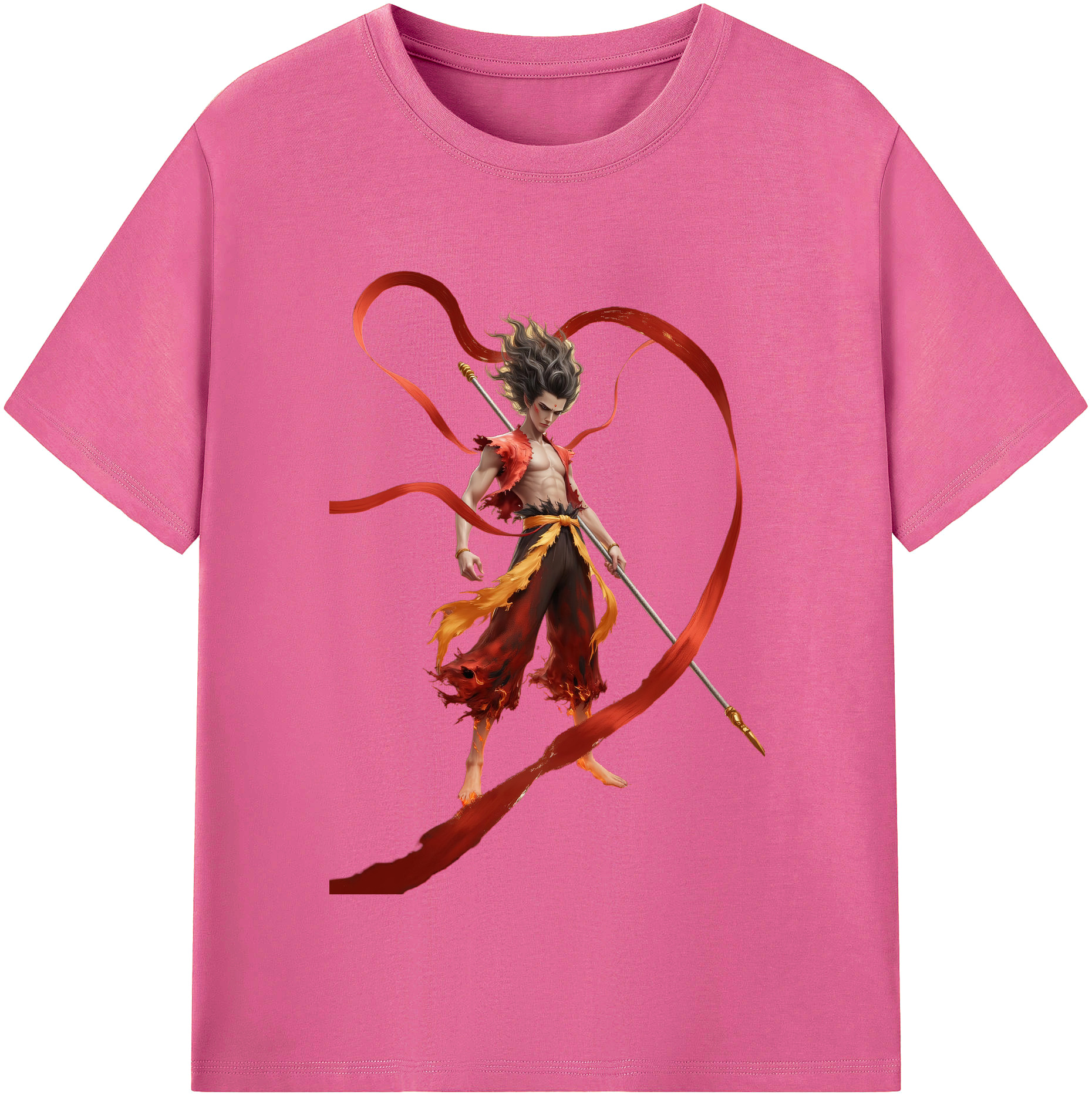 （画像用） Ne Zha 2 ナタ 魔童の大暴れ レディースカジュアルプリントTシャツ（綿100％）
