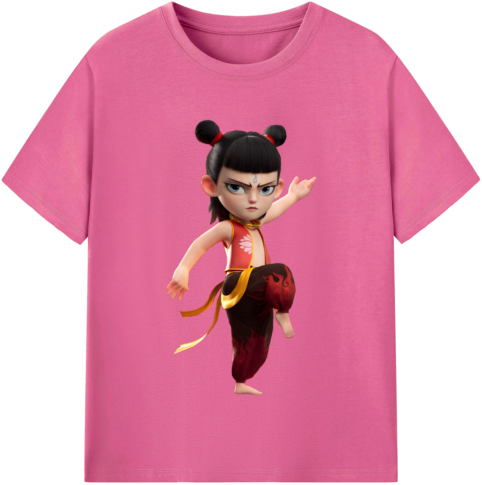 （画像用） Ne Zha 2 ナタ 魔童の大暴れ レディースカジュアルプリントTシャツ（綿100％）