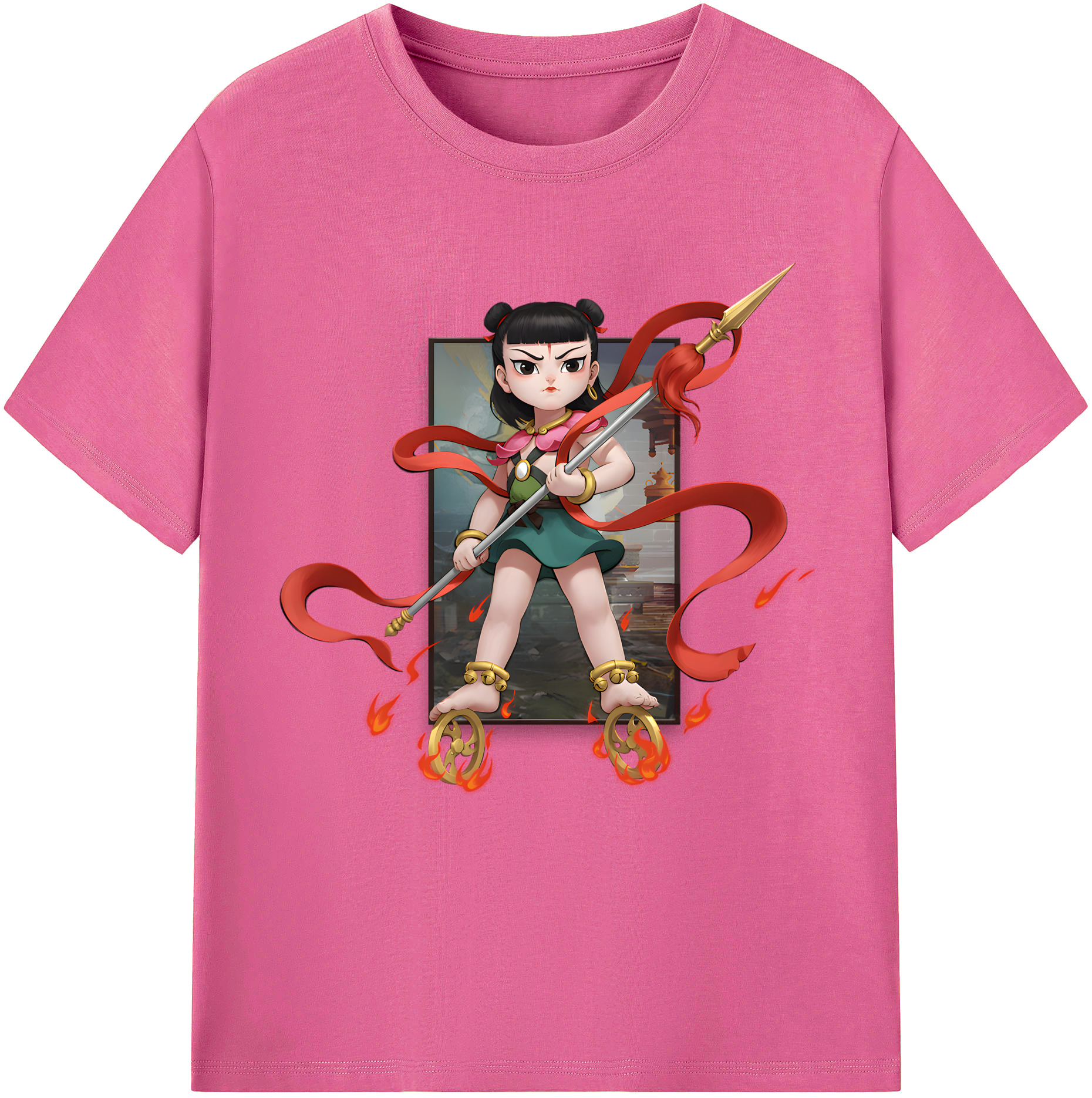 （画像用） Ne Zha 2 ナタ 魔童の大暴れ レディースカジュアルプリントTシャツ（綿100％）