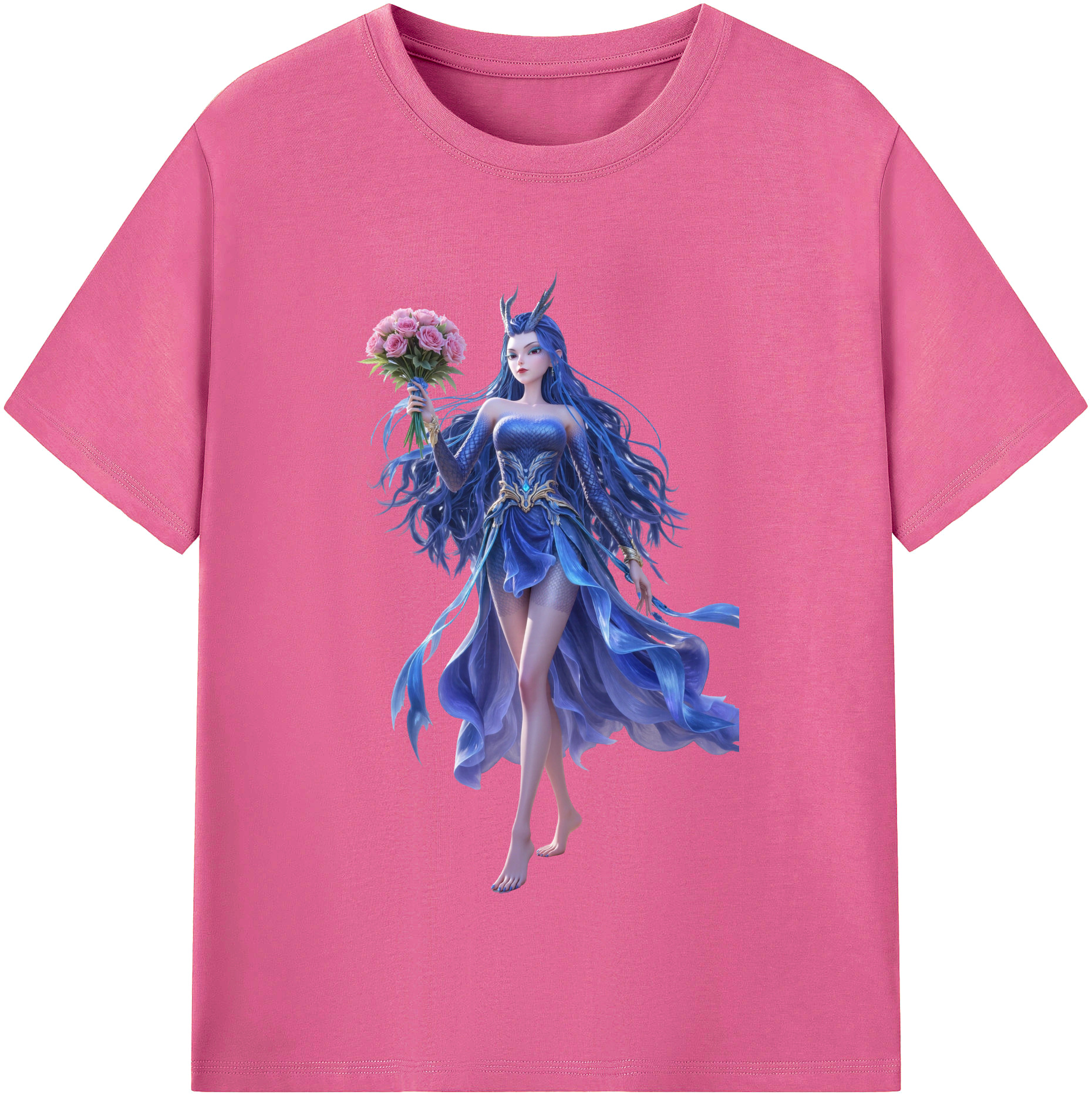 （画像用） Ne Zha 2 ナタ 魔童の大暴れ レディースカジュアルプリントTシャツ（綿100％）