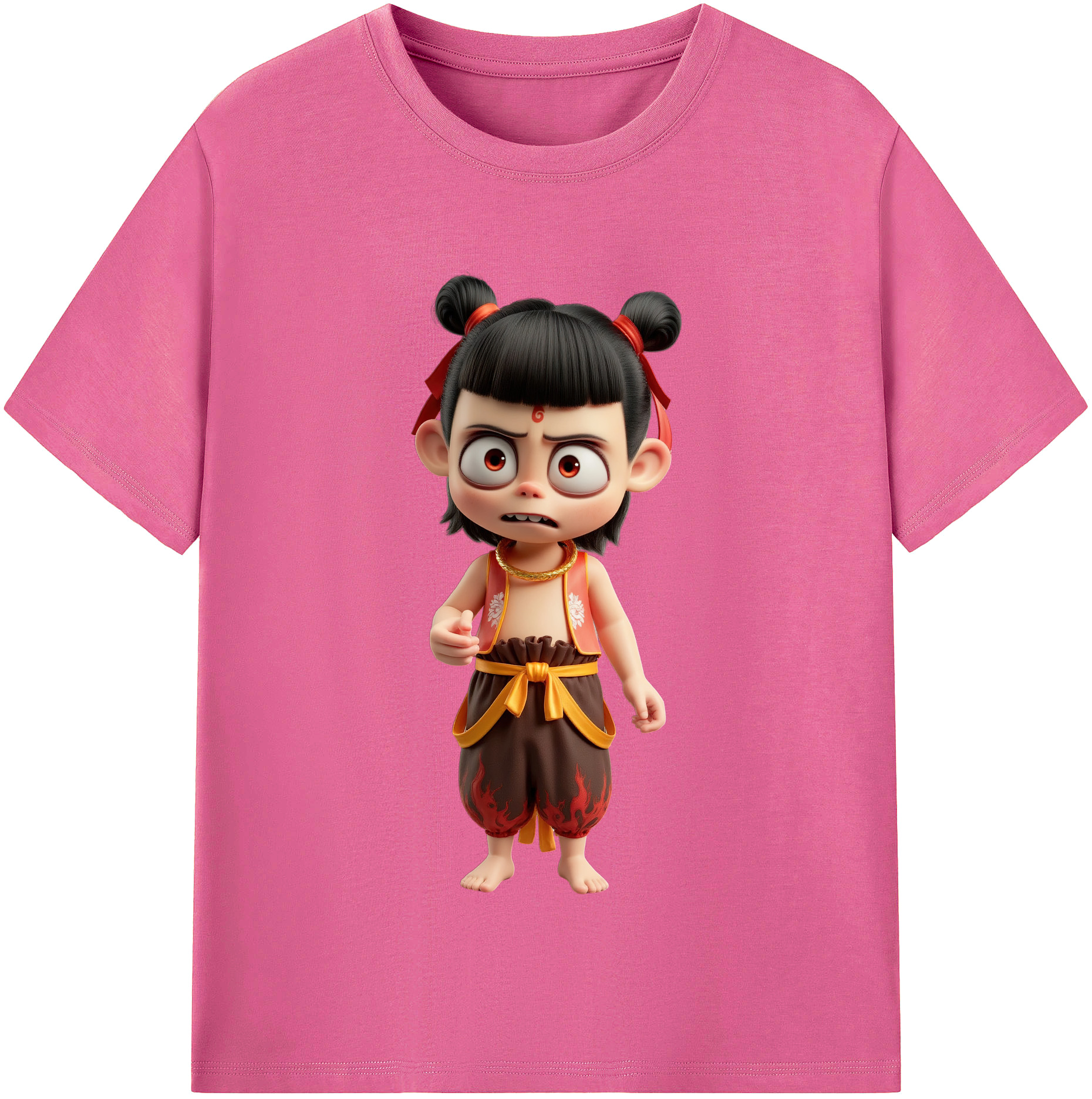 （画像用） Ne Zha 2 ナタ 魔童の大暴れ レディースカジュアルプリントTシャツ（綿100％）