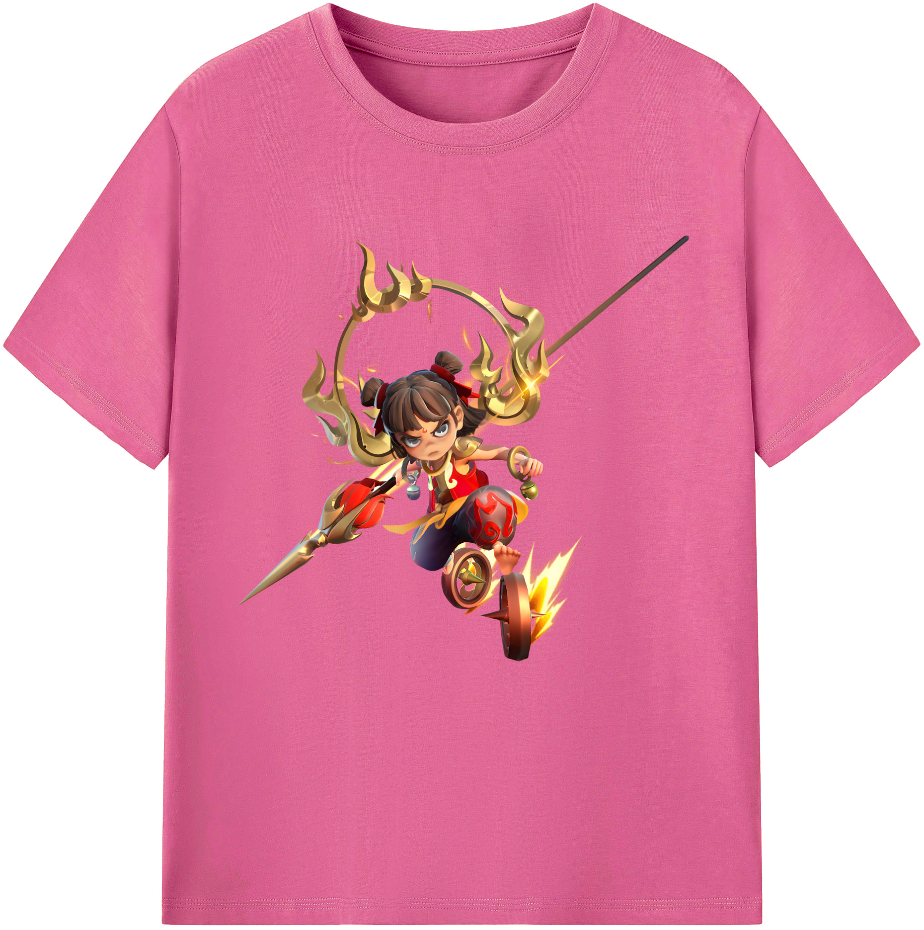 （画像用） Ne Zha 2 ナタ 魔童の大暴れ レディースカジュアルプリントTシャツ（綿100％）