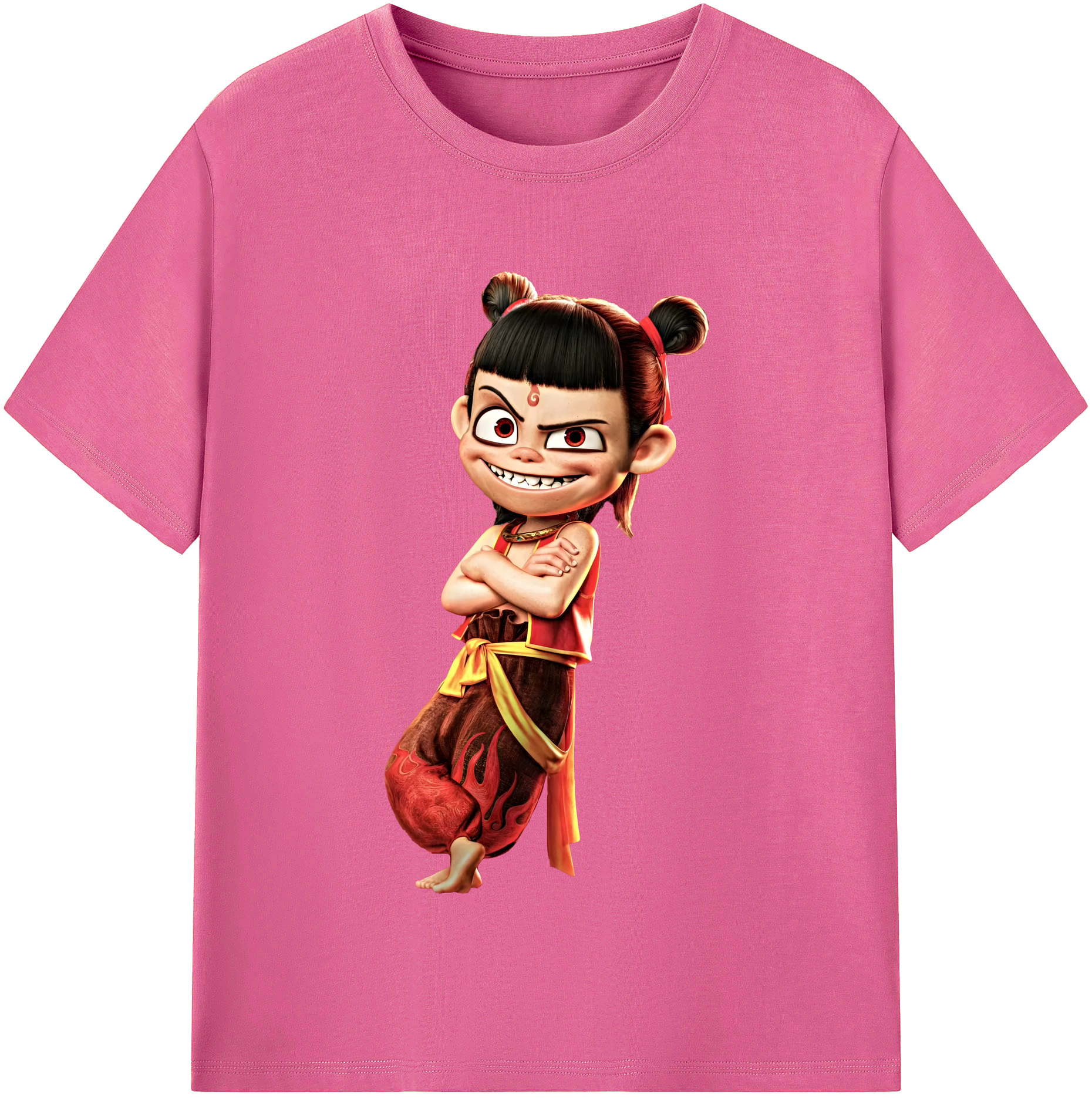 （画像用） Ne Zha 2 ナタ 魔童の大暴れ レディースカジュアルプリントTシャツ（綿100％）