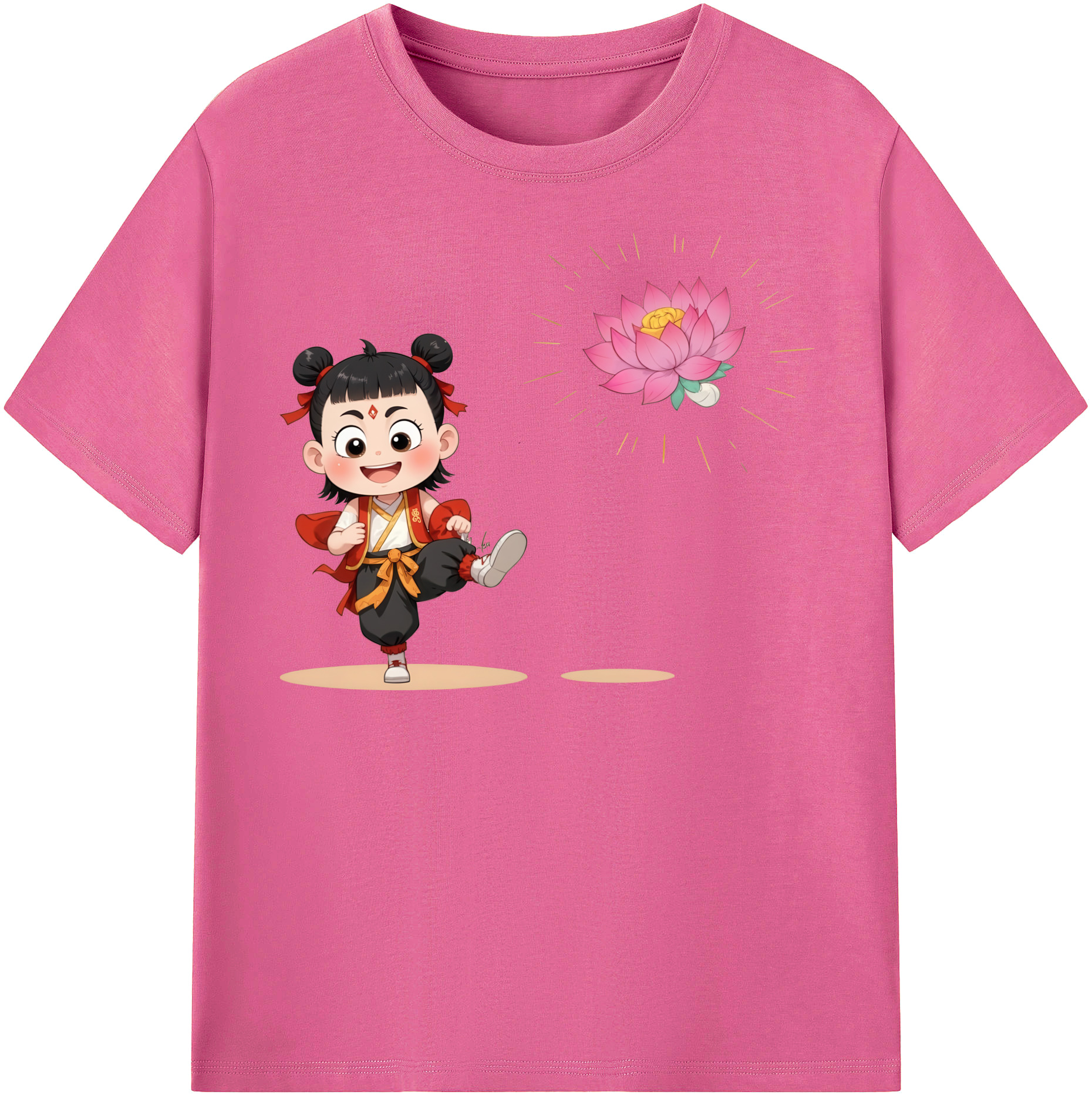 （画像用） Ne Zha 2 ナタ 魔童の大暴れ レディースカジュアルプリントTシャツ（綿100％）