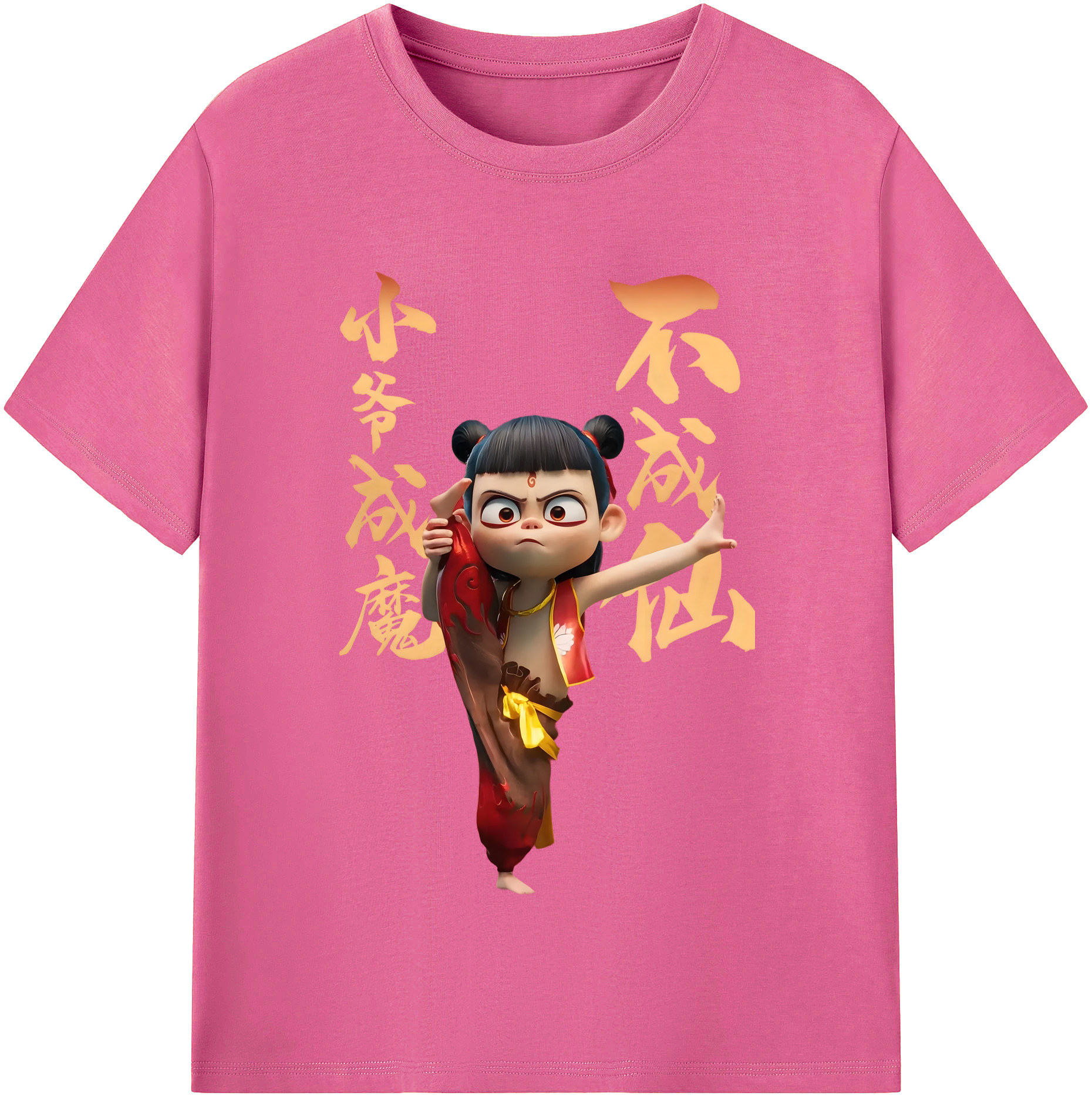 （画像用） Ne Zha 2 ナタ 魔童の大暴れ レディースカジュアルプリントTシャツ（綿100％）