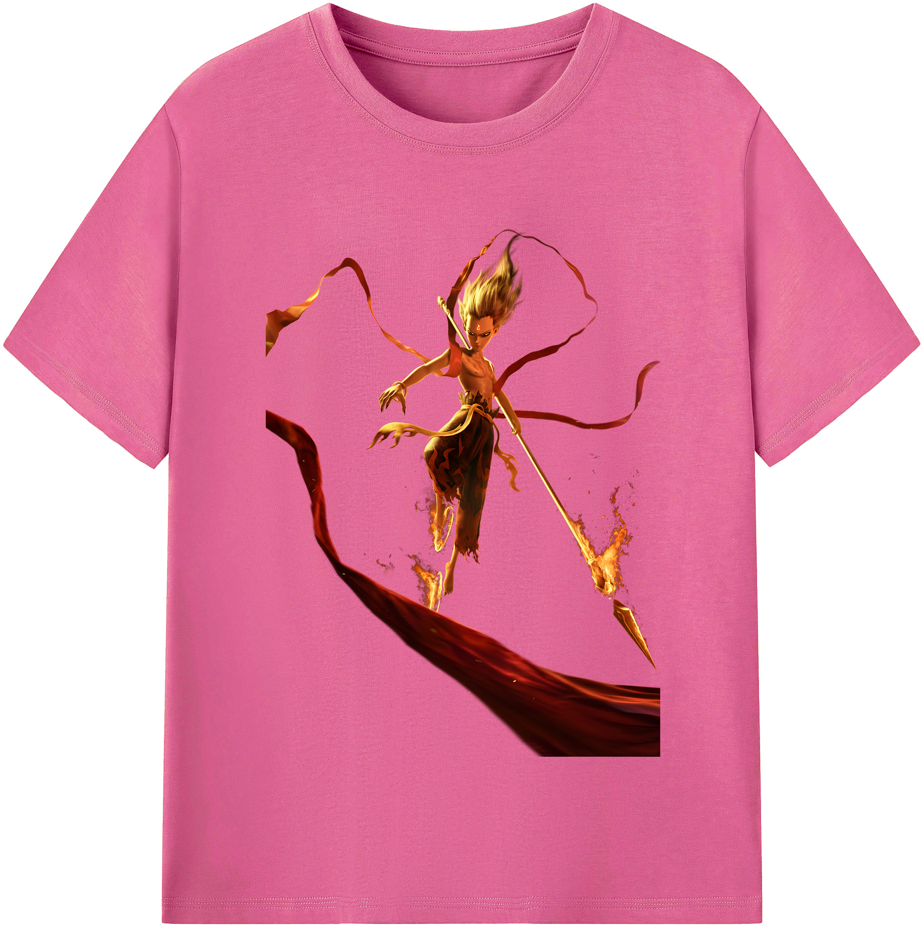 （画像用） Ne Zha 2 ナタ 魔童の大暴れ レディースカジュアルプリントTシャツ（綿100％）