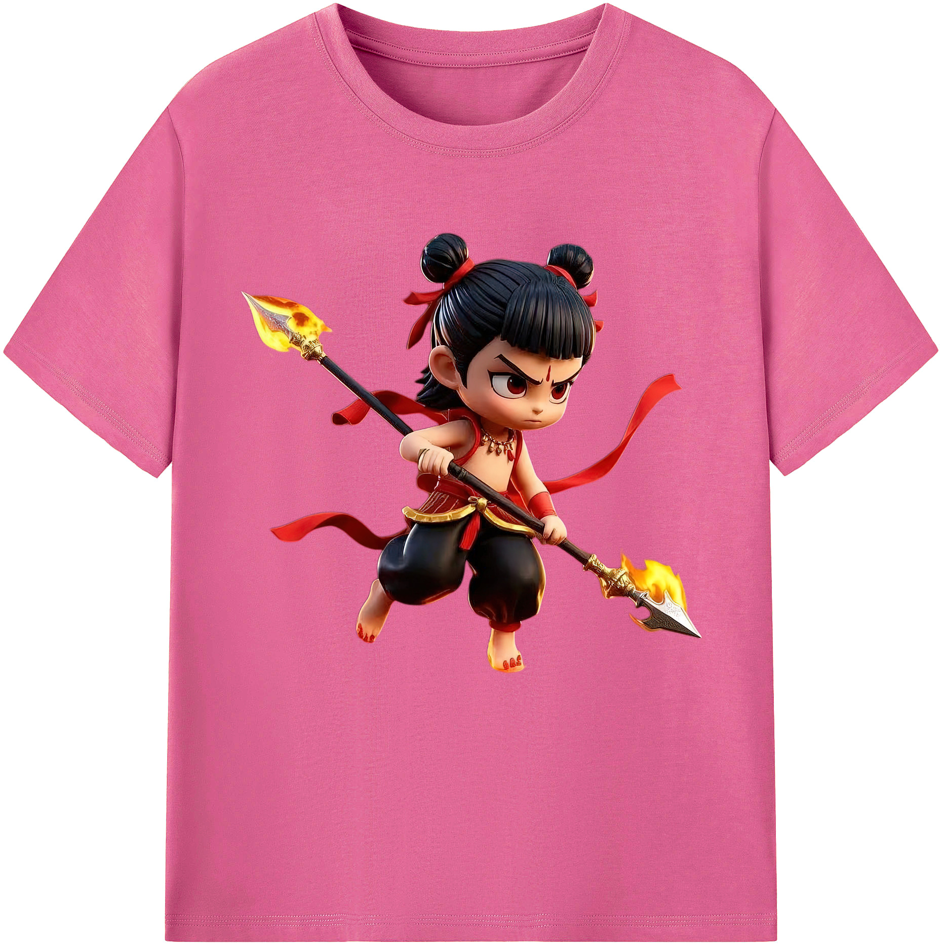 （画像用） Ne Zha 2 ナタ 魔童の大暴れ レディースカジュアルプリントTシャツ（綿100％）