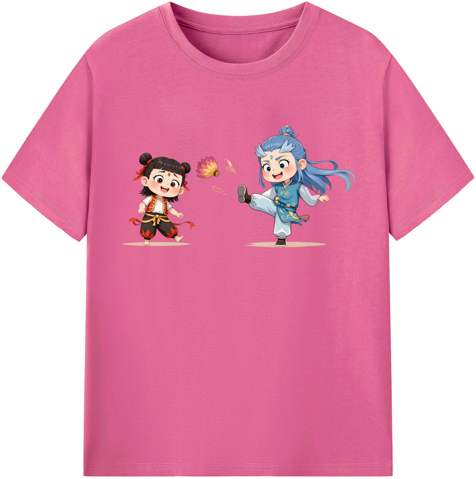 （画像用） Ne Zha 2 ナタ 魔童の大暴れ レディースカジュアルプリントTシャツ（綿100％）