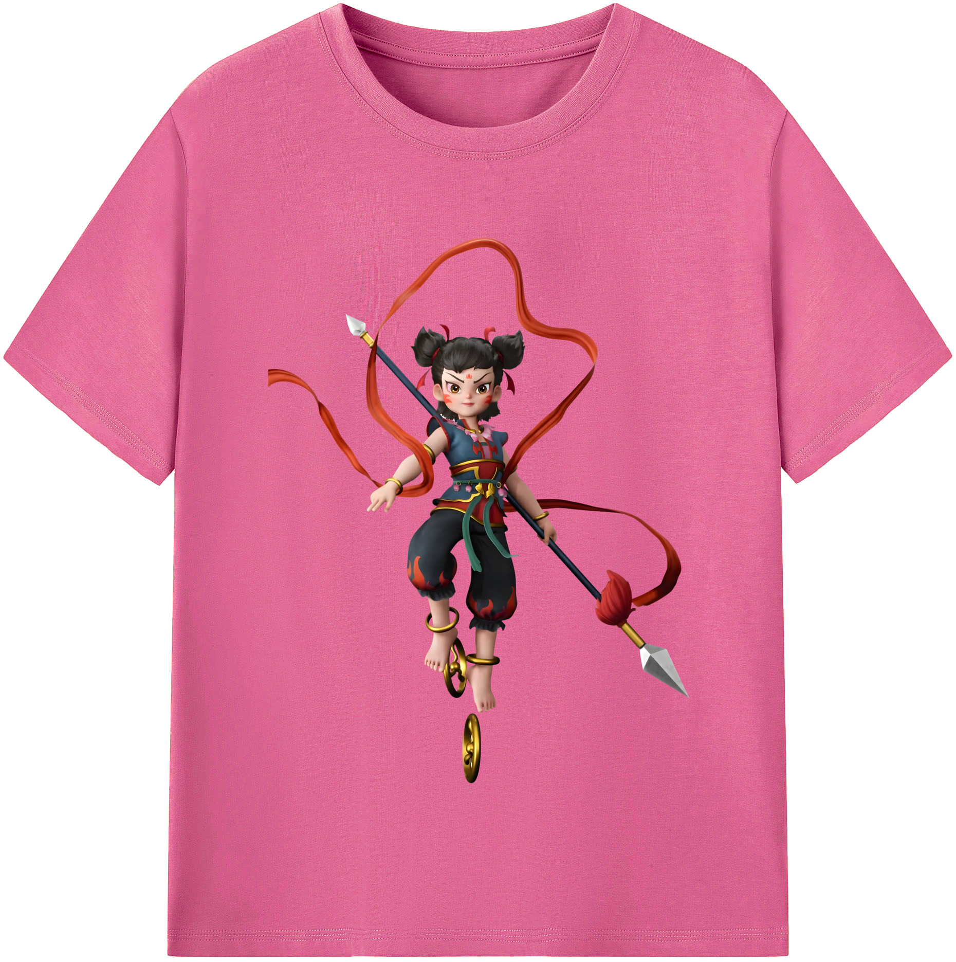 （画像用） Ne Zha 2 ナタ 魔童の大暴れ レディースカジュアルプリントTシャツ（綿100％）