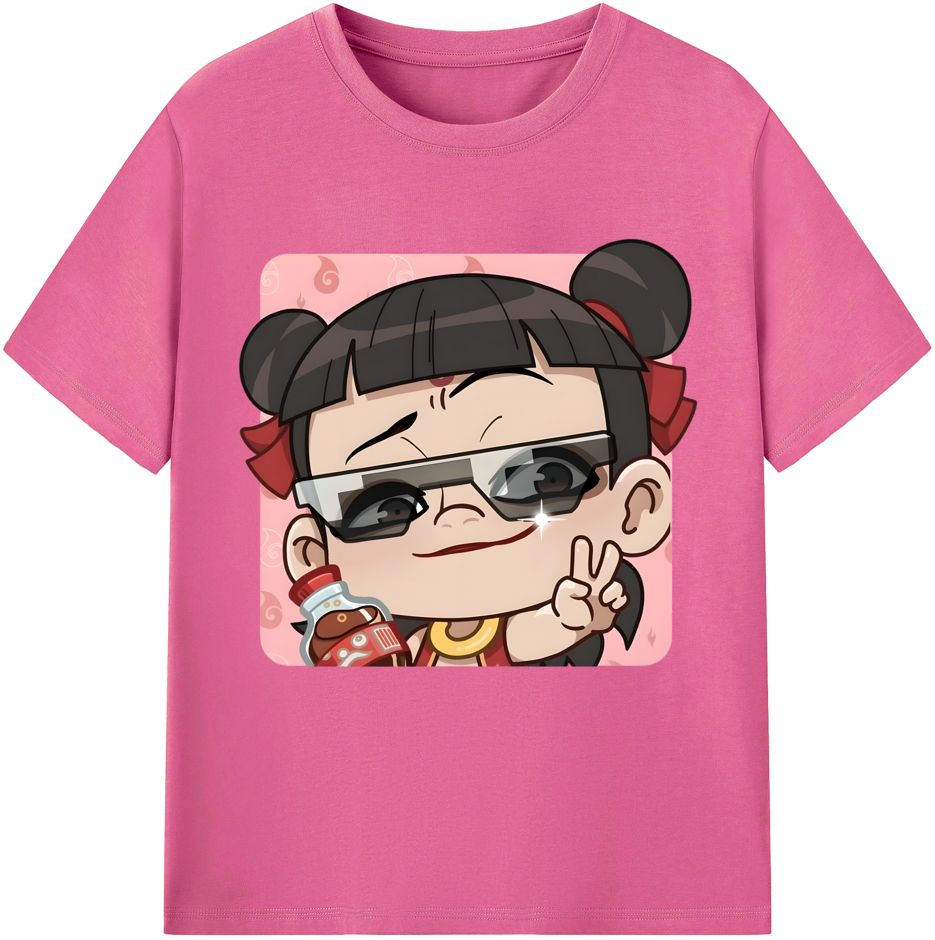 （画像用） Ne Zha 2 ナタ 魔童の大暴れ レディースカジュアルプリントTシャツ（綿100％）