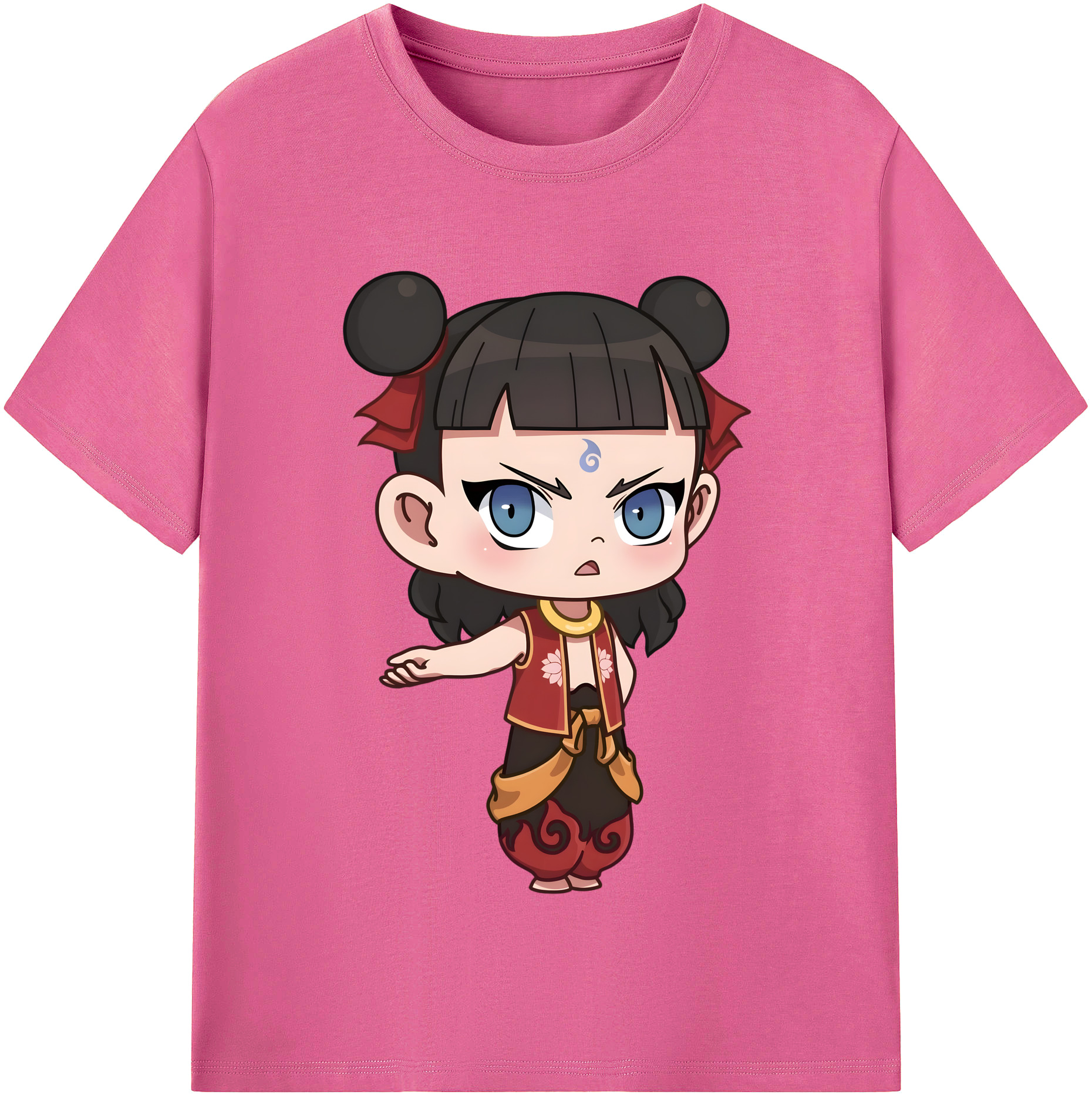 （画像用） Ne Zha 2 ナタ 魔童の大暴れ レディースカジュアルプリントTシャツ（綿100％）