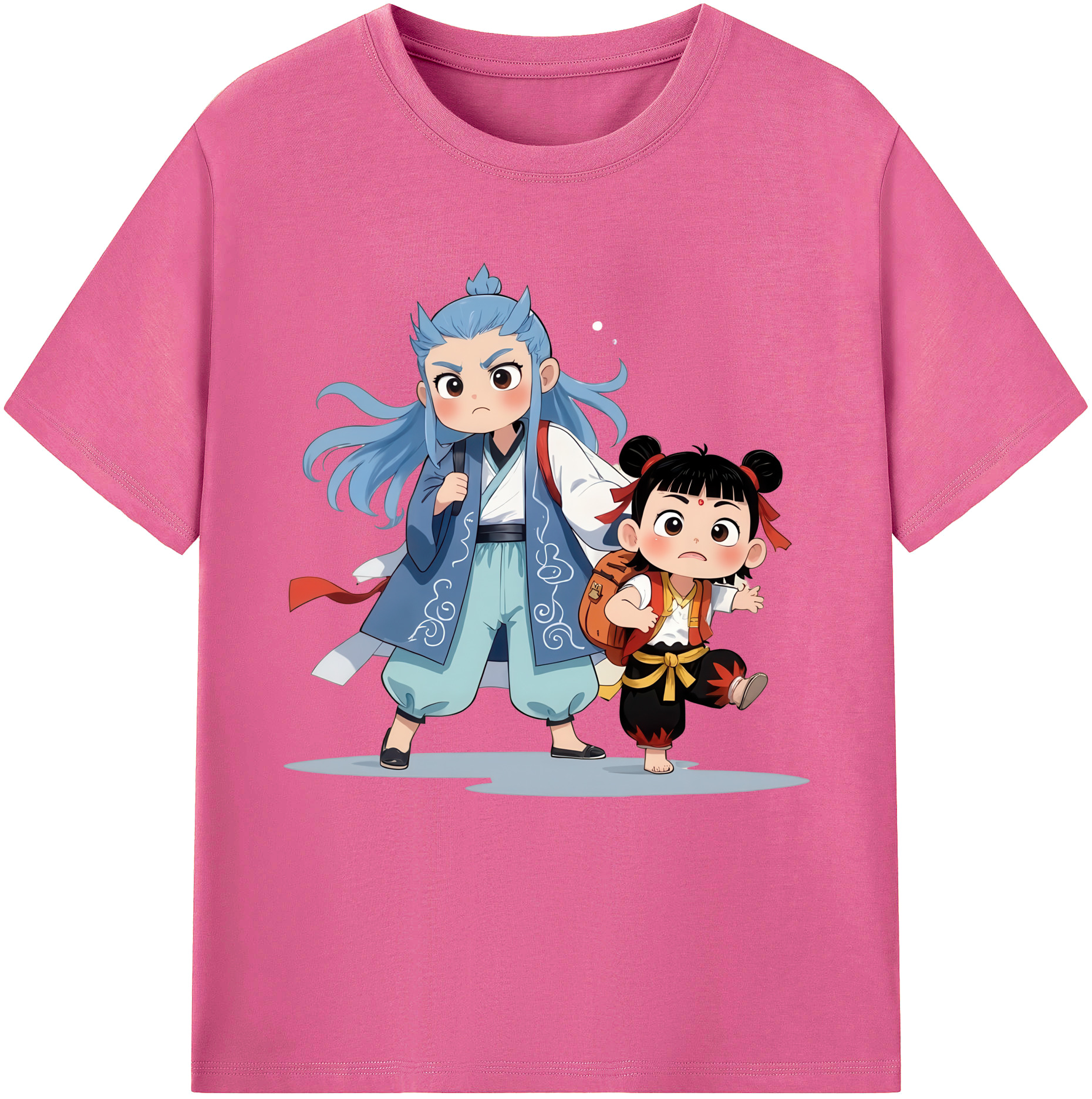 （画像用） Ne Zha 2 ナタ 魔童の大暴れ レディースカジュアルプリントTシャツ（綿100％）