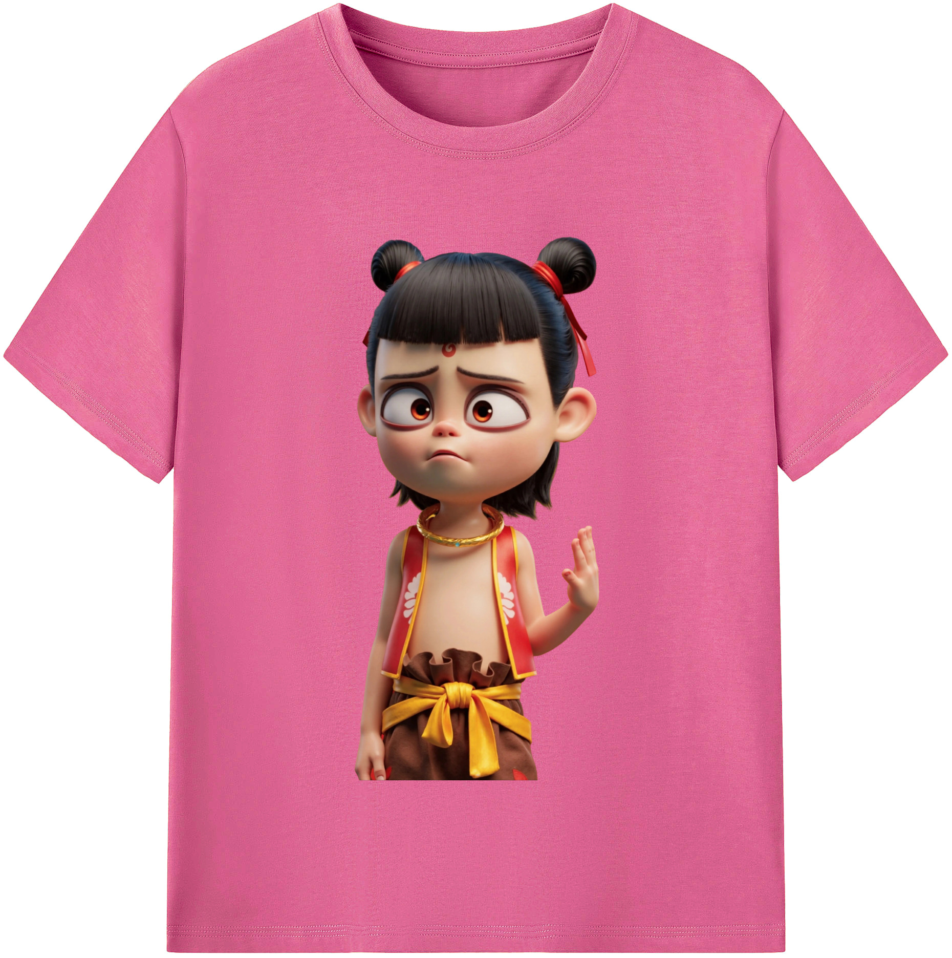 （画像用） Ne Zha 2 ナタ 魔童の大暴れ レディースカジュアルプリントTシャツ（綿100％）