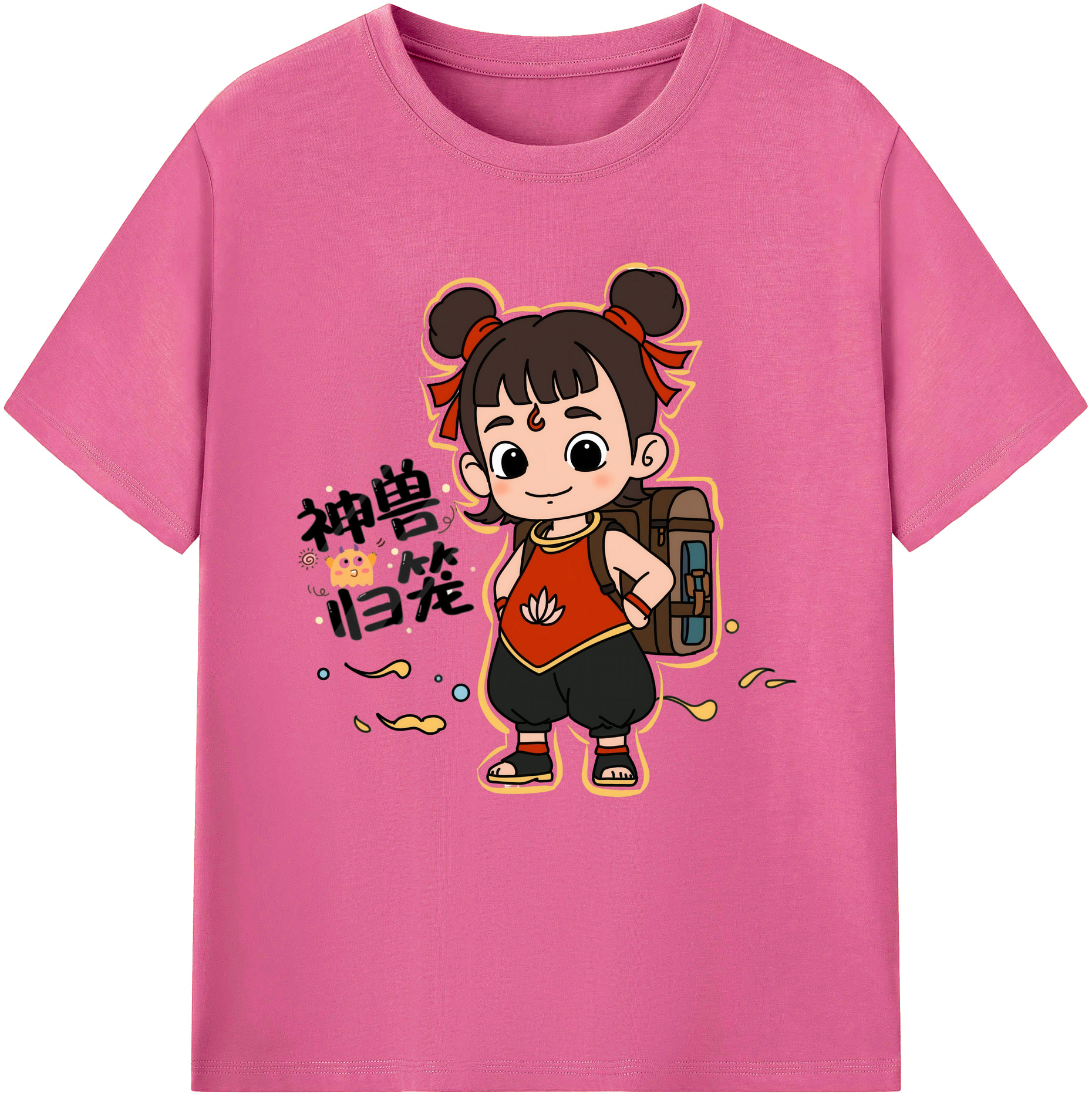 （画像用） Ne Zha 2 ナタ 魔童の大暴れ レディースカジュアルプリントTシャツ（綿100％）