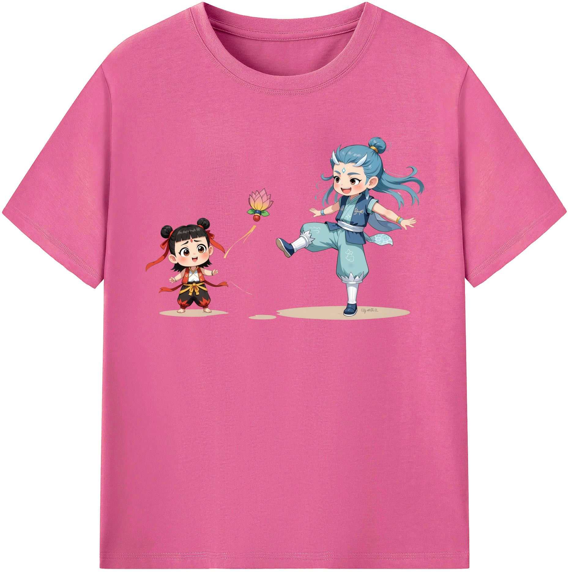 （画像用） Ne Zha 2 ナタ 魔童の大暴れ レディースカジュアルプリントTシャツ（綿100％）