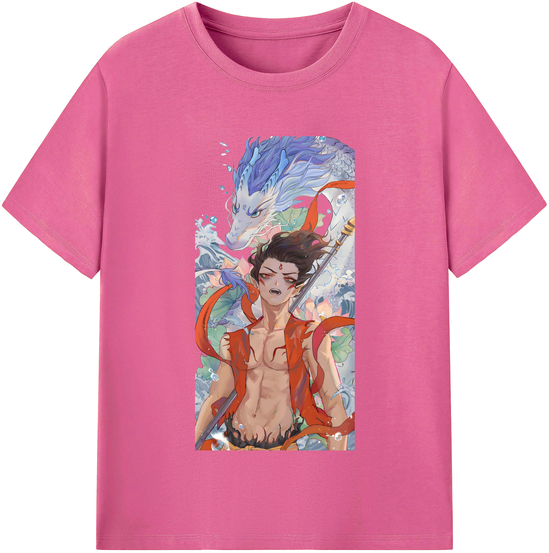 （画像用） Ne Zha 2 ナタ 魔童の大暴れ レディースカジュアルプリントTシャツ（綿100％）