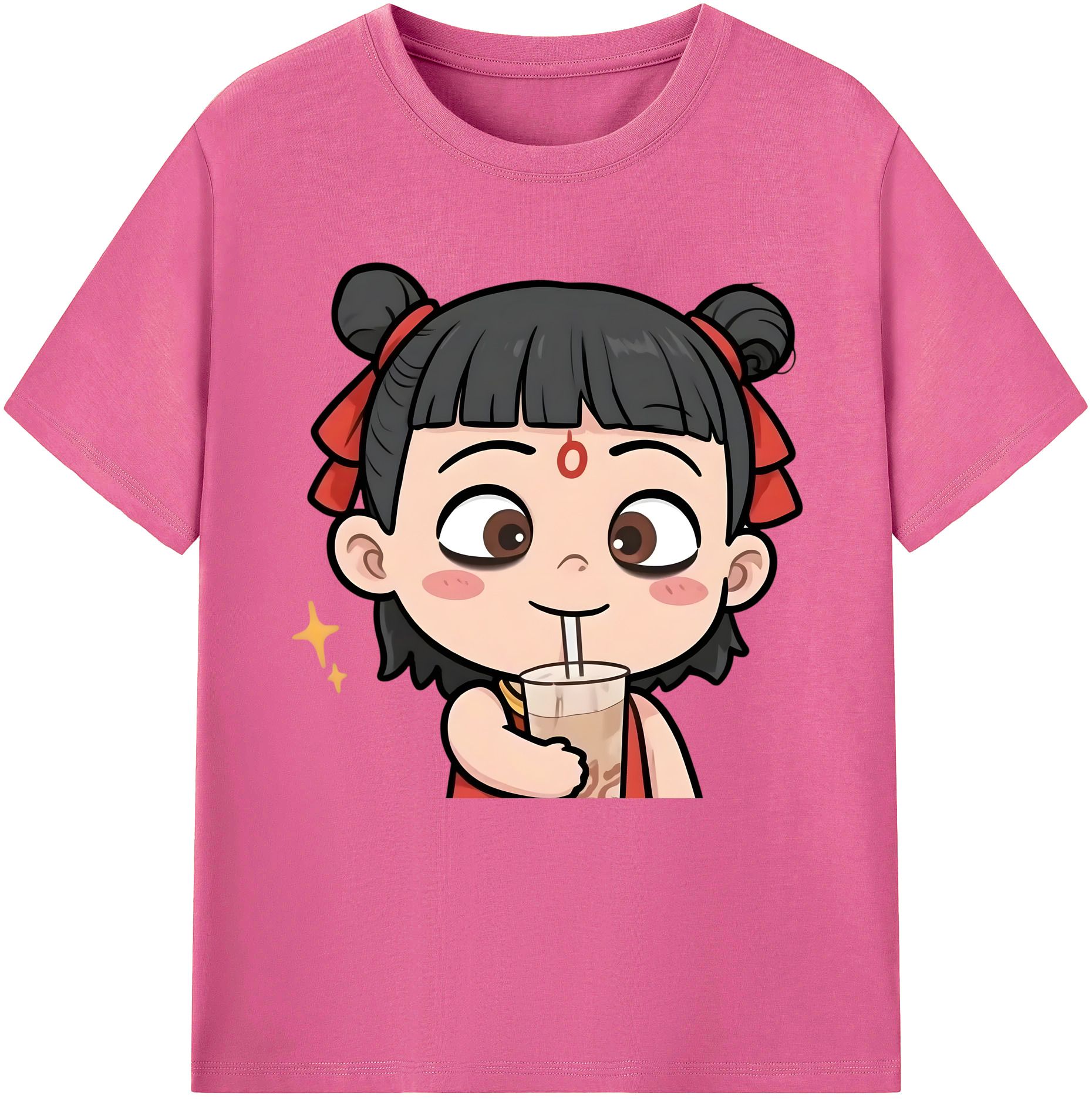（画像用） Ne Zha 2 ナタ 魔童の大暴れ レディースカジュアルプリントTシャツ（綿100％）