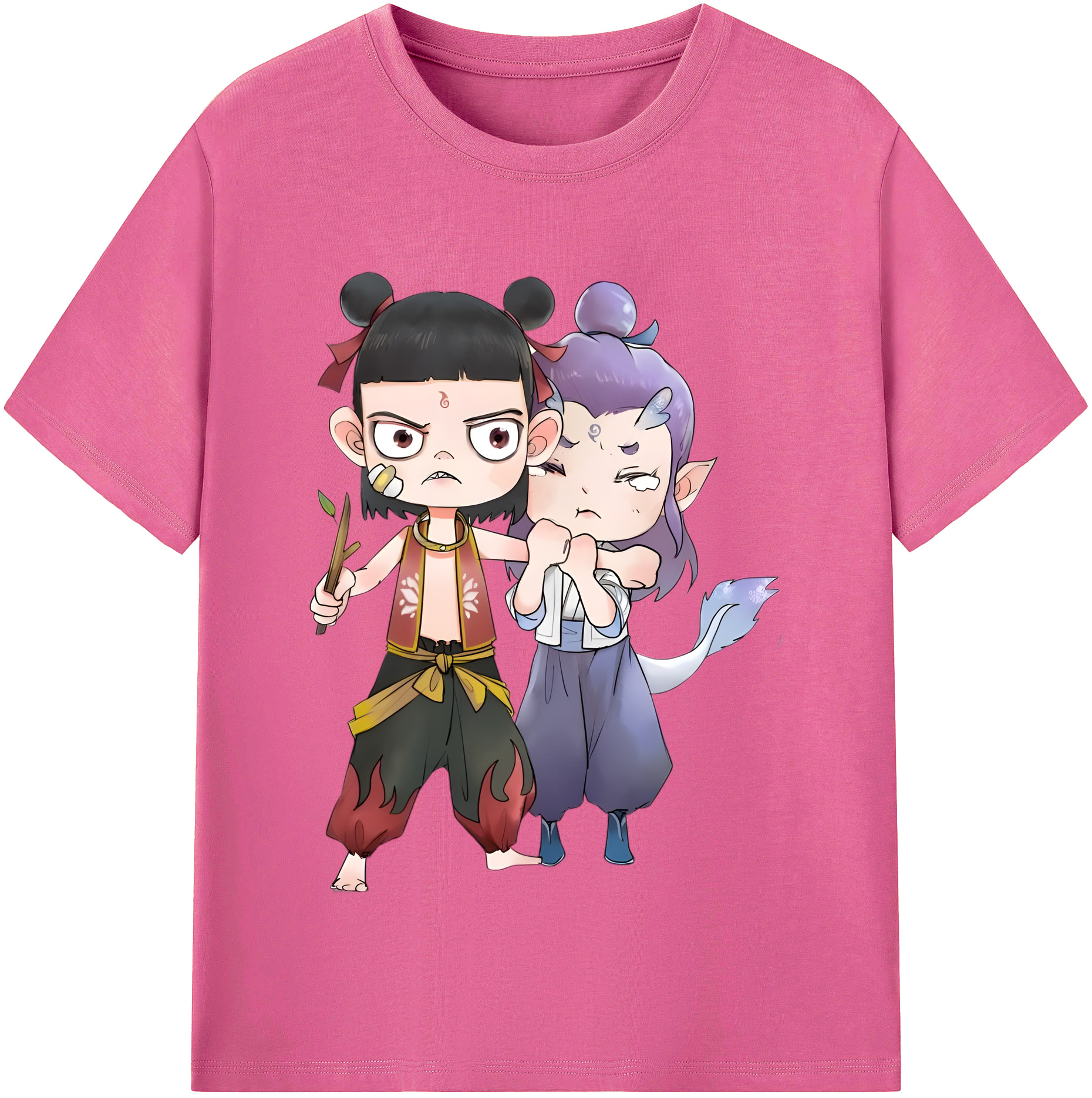 （画像用） Ne Zha 2 ナタ 魔童の大暴れ レディースカジュアルプリントTシャツ（綿100％）