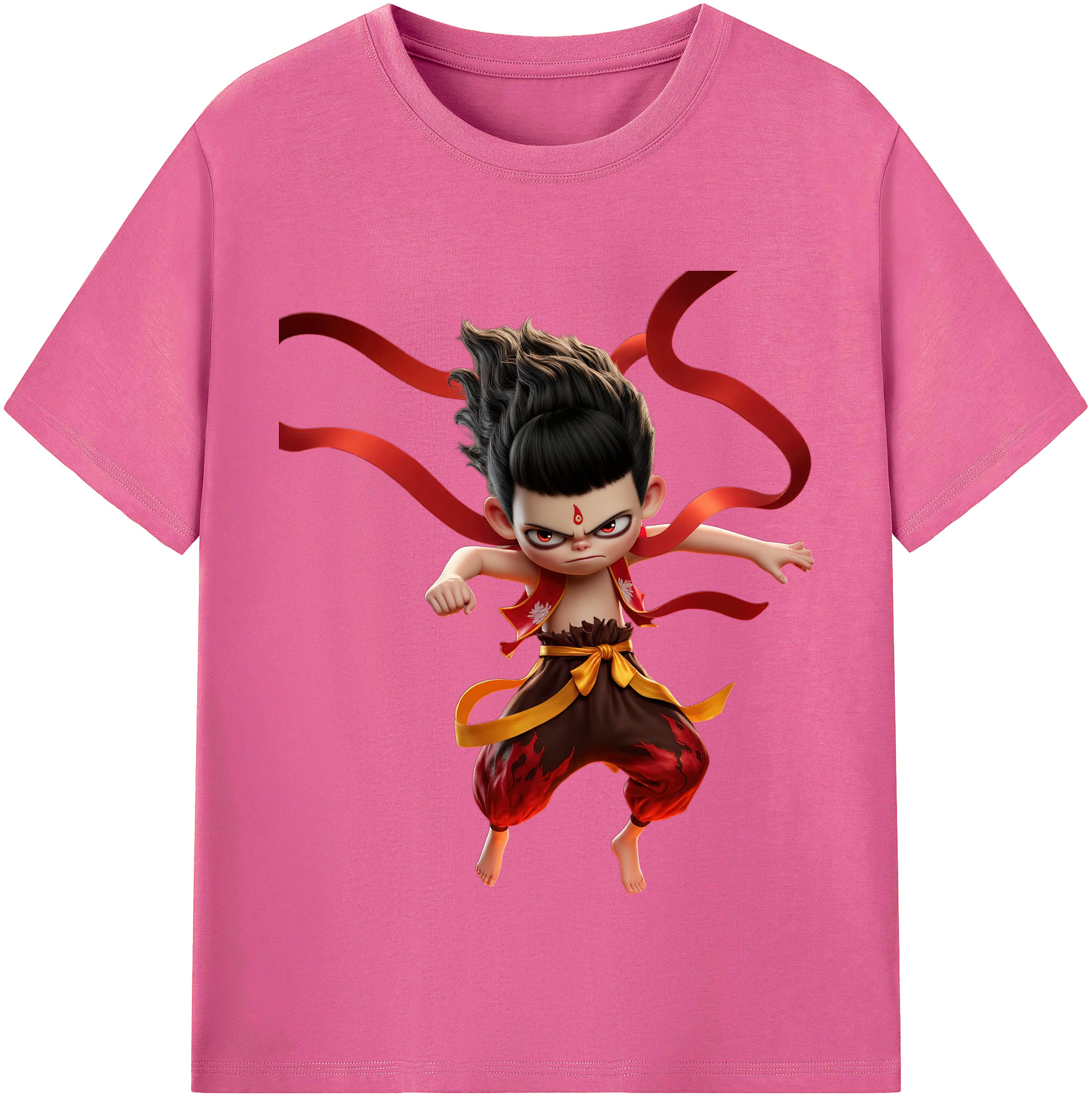 （画像用） Ne Zha 2 ナタ 魔童の大暴れ レディースカジュアルプリントTシャツ（綿100％）