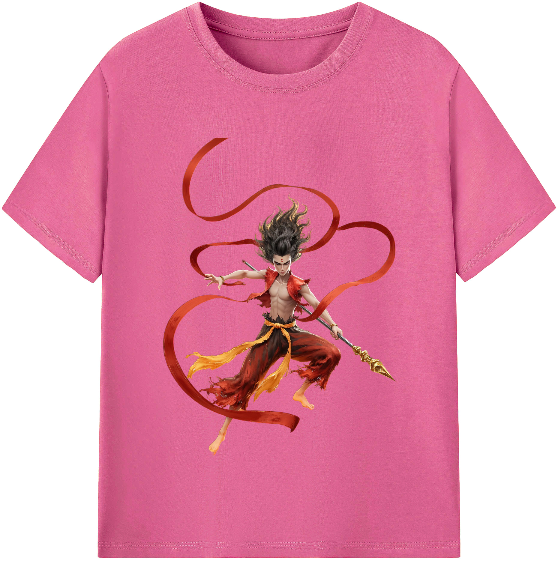 （画像用） Ne Zha 2 ナタ 魔童の大暴れ レディースカジュアルプリントTシャツ（綿100％）