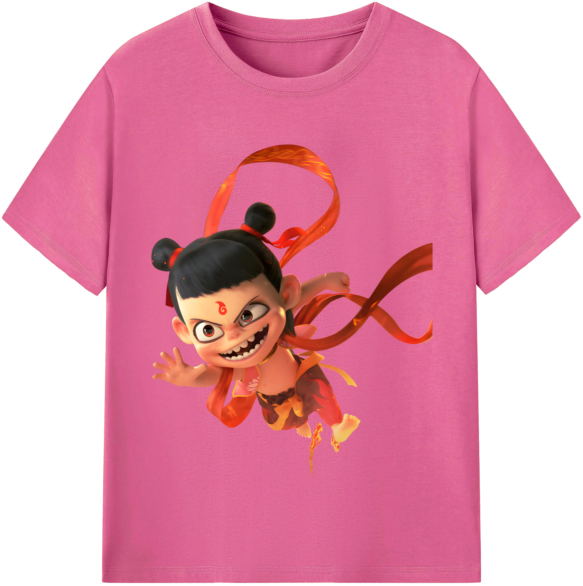 （画像用） Ne Zha 2 ナタ 魔童の大暴れ レディースカジュアルプリントTシャツ（綿100％）
