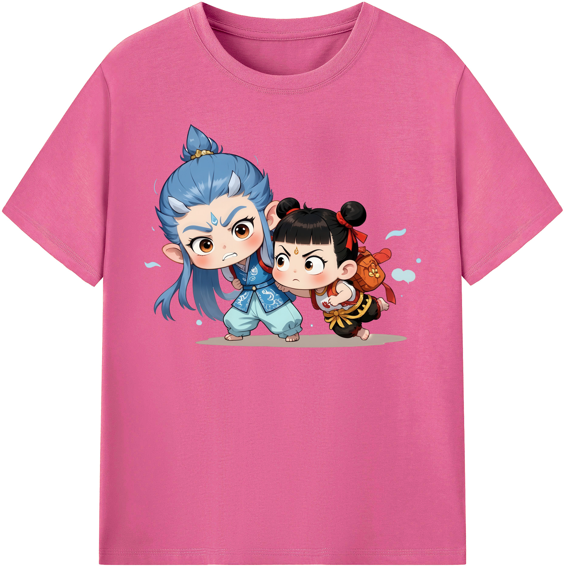 （画像用） Ne Zha 2 ナタ 魔童の大暴れ レディースカジュアルプリントTシャツ（綿100％）