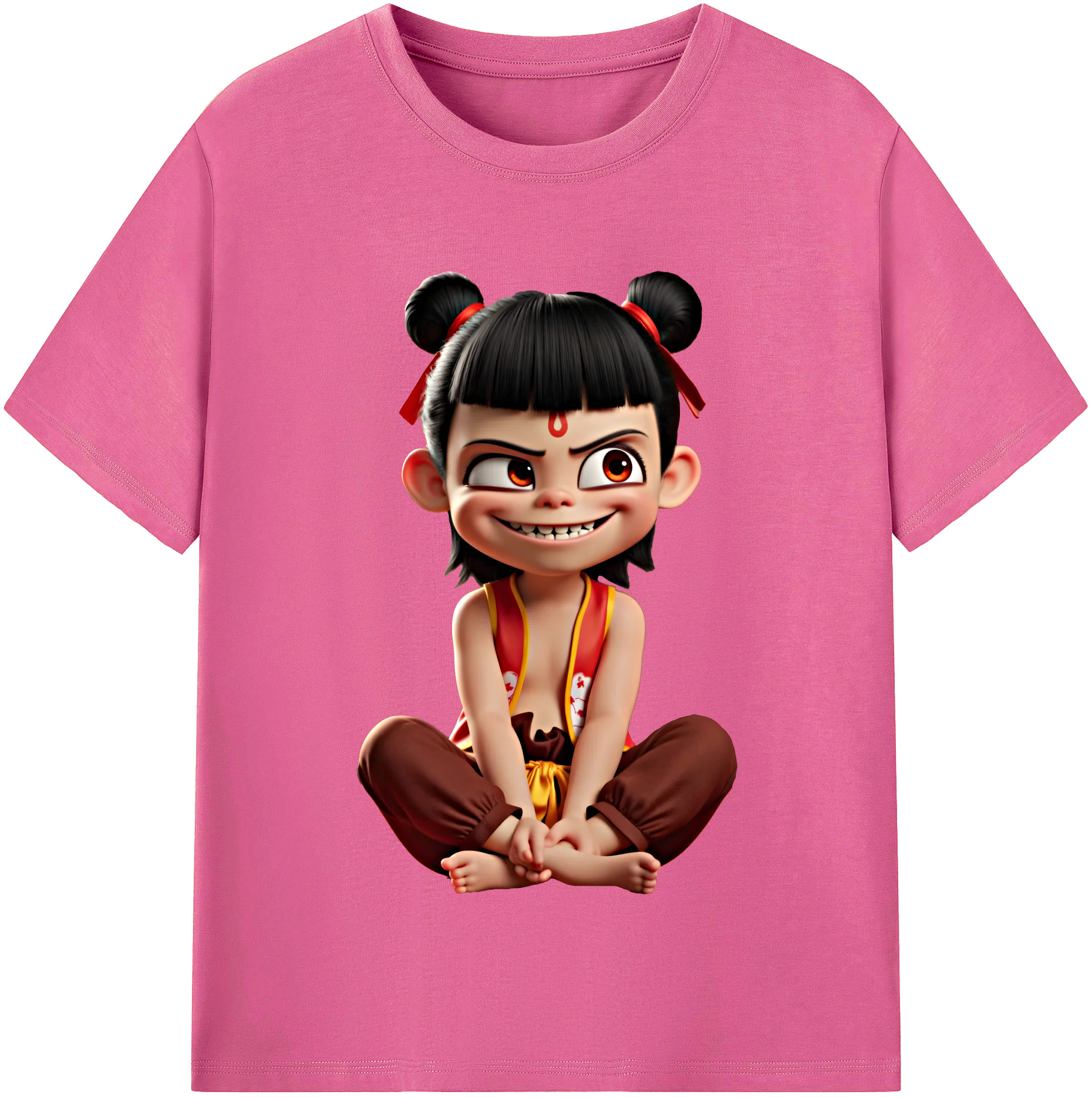（画像用） Ne Zha 2 ナタ 魔童の大暴れ レディースカジュアルプリントTシャツ（綿100％）