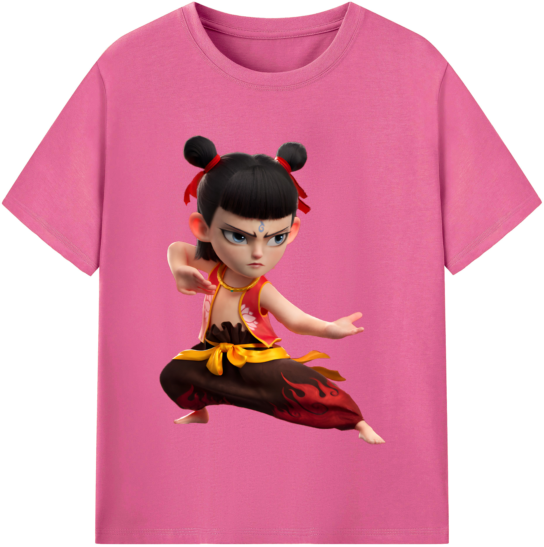 （画像用） Ne Zha 2 ナタ 魔童の大暴れ レディースカジュアルプリントTシャツ（綿100％）