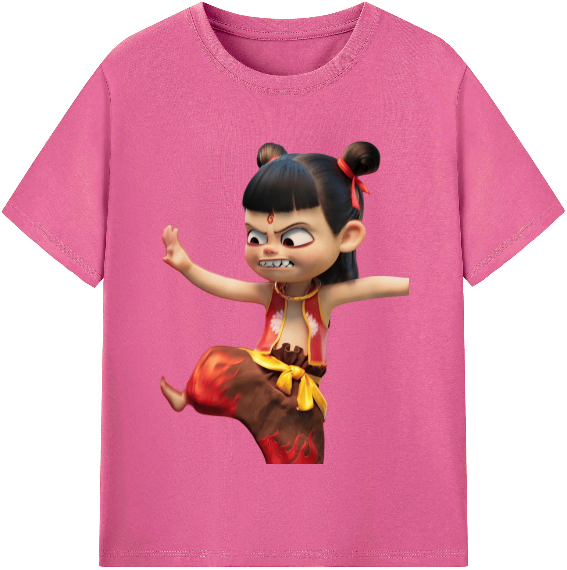 （画像用） Ne Zha 2 ナタ 魔童の大暴れ レディースカジュアルプリントTシャツ（綿100％）