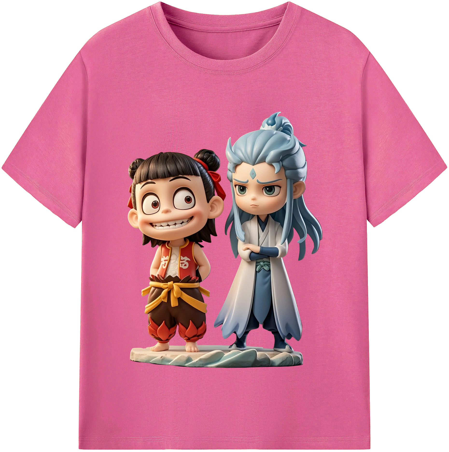 （画像用） Ne Zha 2 ナタ 魔童の大暴れ レディースカジュアルプリントTシャツ（綿100％）