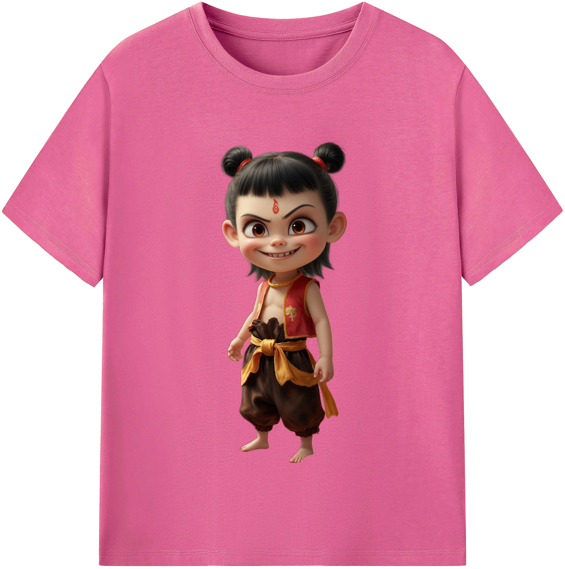 （画像用） Ne Zha 2 ナタ 魔童の大暴れ レディースカジュアルプリントTシャツ（綿100％）