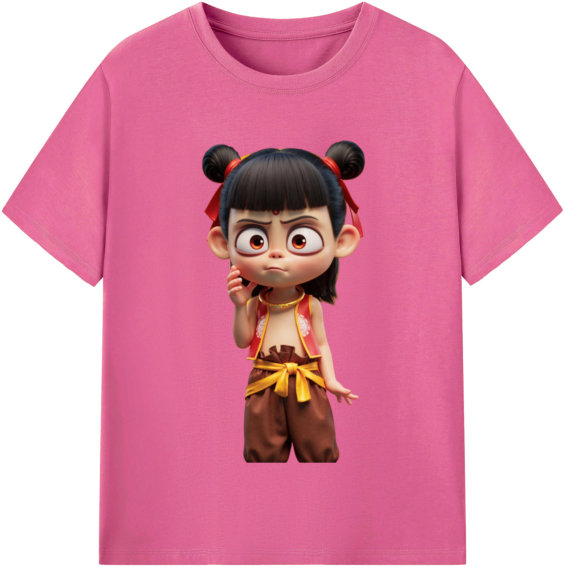 （画像用） Ne Zha 2 ナタ 魔童の大暴れ レディースカジュアルプリントTシャツ（綿100％）