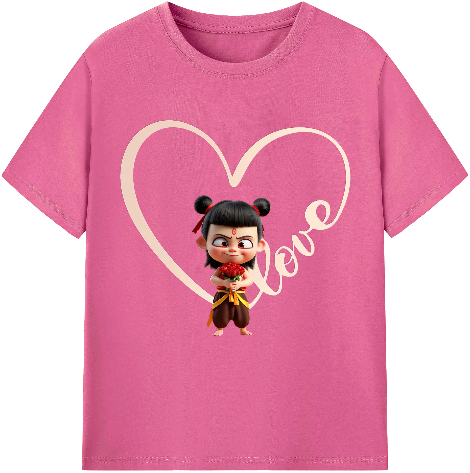 （画像用） Ne Zha 2 ナタ 魔童の大暴れ レディースカジュアルプリントTシャツ（綿100％）