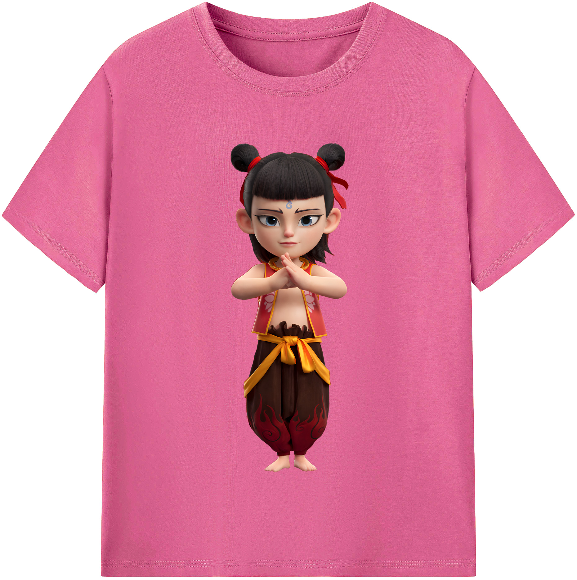 （画像用） Ne Zha 2 ナタ 魔童の大暴れ レディースカジュアルプリントTシャツ（綿100％）