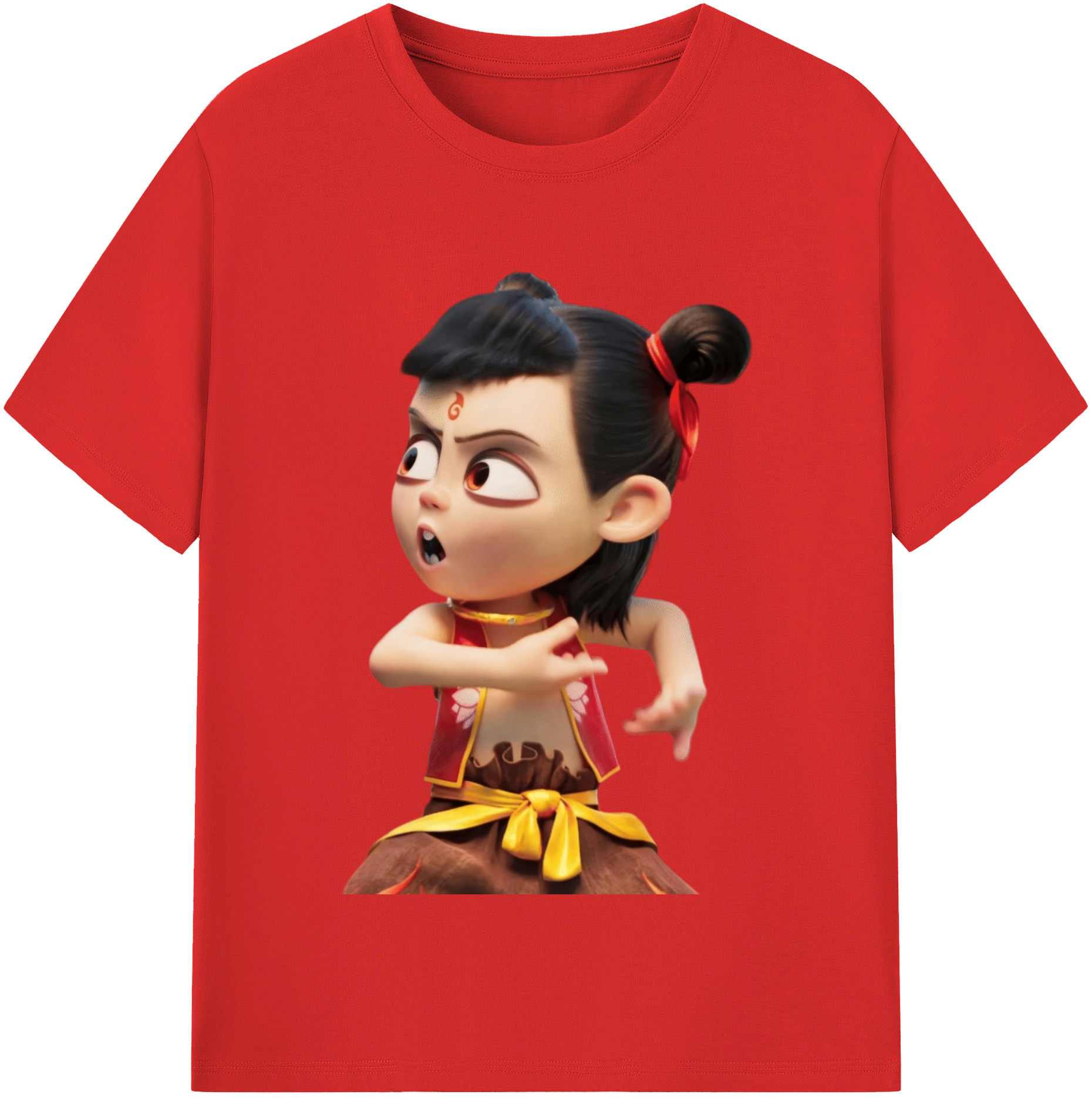 （画像用） Ne Zha 2 ナタ 魔童の大暴れ レディースカジュアルプリントTシャツ（綿100％）