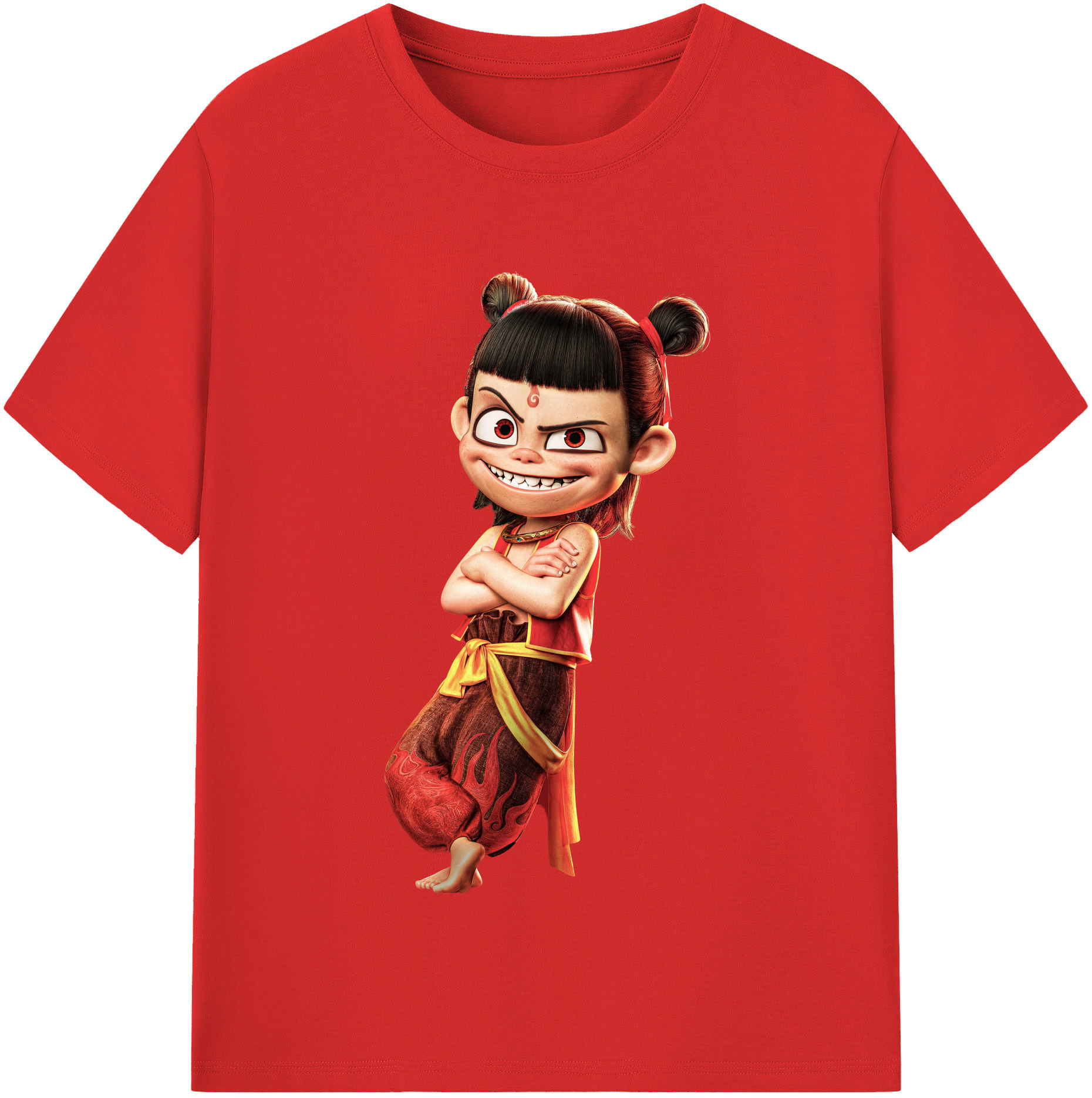 （画像用） Ne Zha 2 ナタ 魔童の大暴れ レディースカジュアルプリントTシャツ（綿100％）