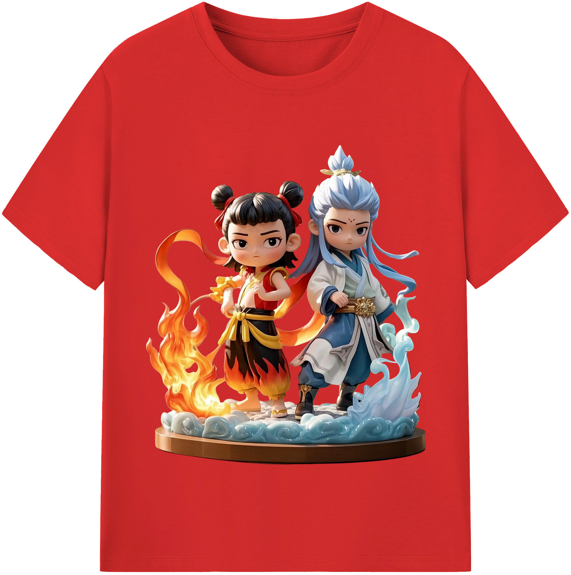 （画像用） Ne Zha 2 ナタ 魔童の大暴れ レディースカジュアルプリントTシャツ（綿100％）