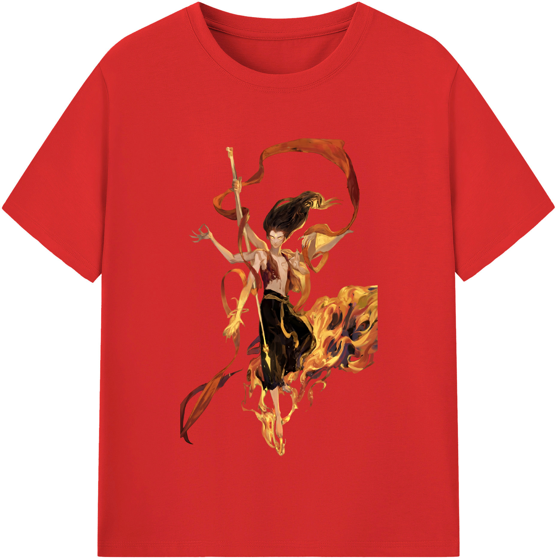 （画像用） Ne Zha 2 ナタ 魔童の大暴れ レディースカジュアルプリントTシャツ（綿100％）