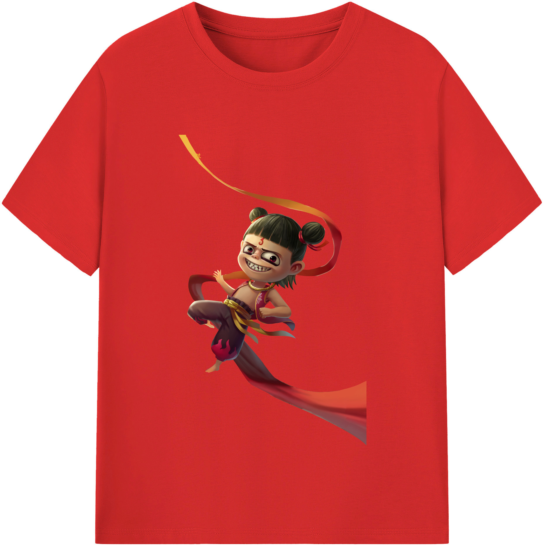 （画像用） Ne Zha 2 ナタ 魔童の大暴れ レディースカジュアルプリントTシャツ（綿100％）