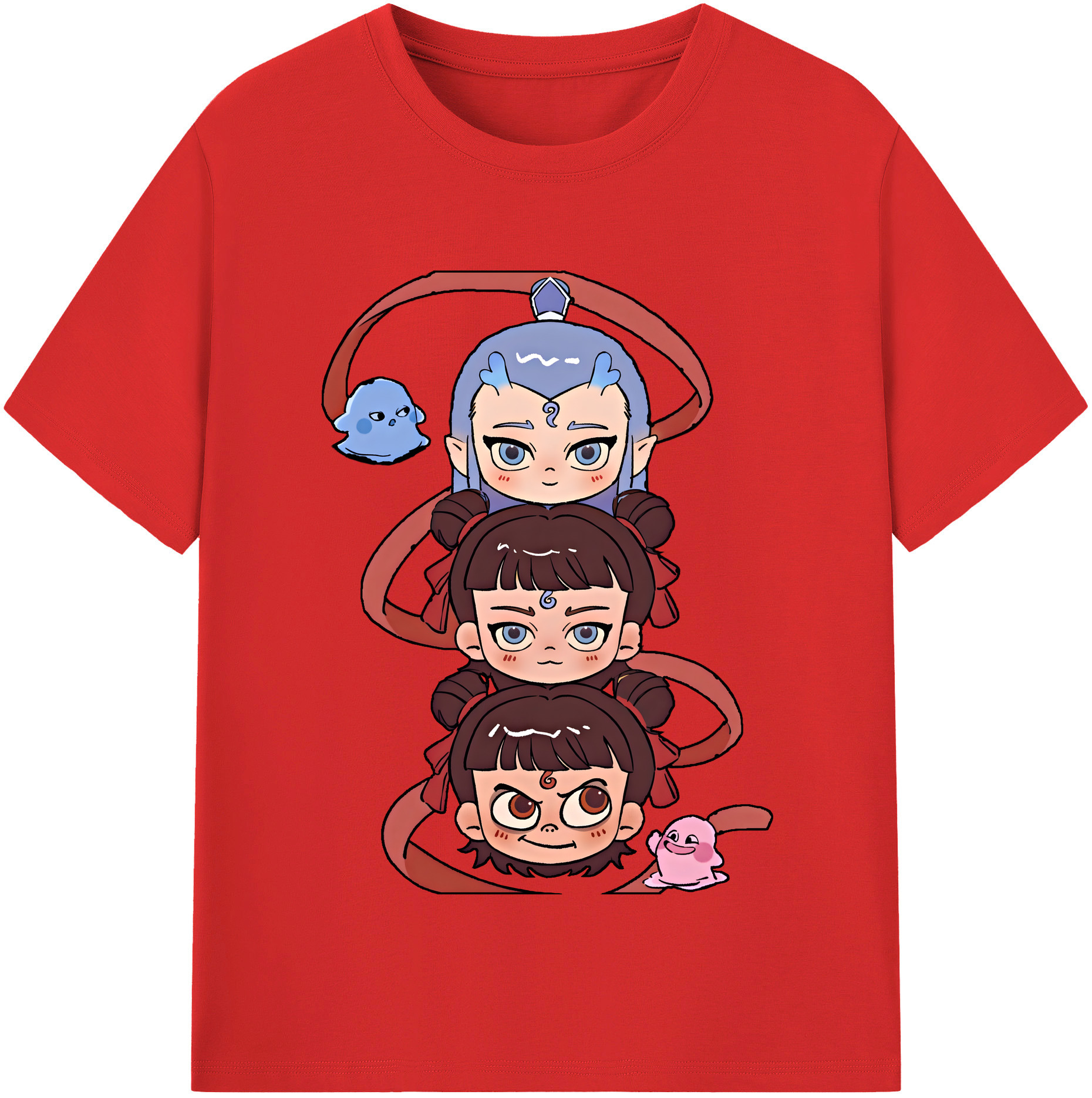 （画像用） Ne Zha 2 ナタ 魔童の大暴れ レディースカジュアルプリントTシャツ（綿100％）