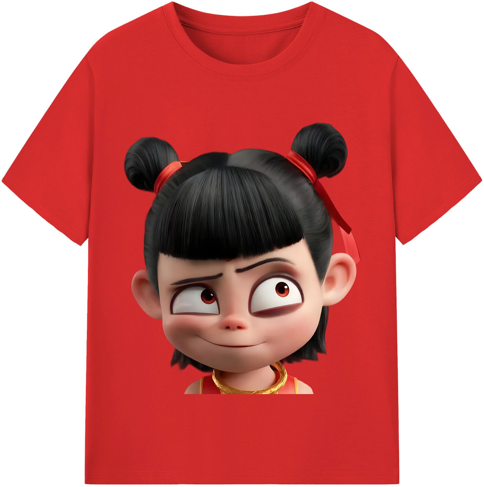 （画像用） Ne Zha 2 ナタ 魔童の大暴れ レディースカジュアルプリントTシャツ（綿100％）