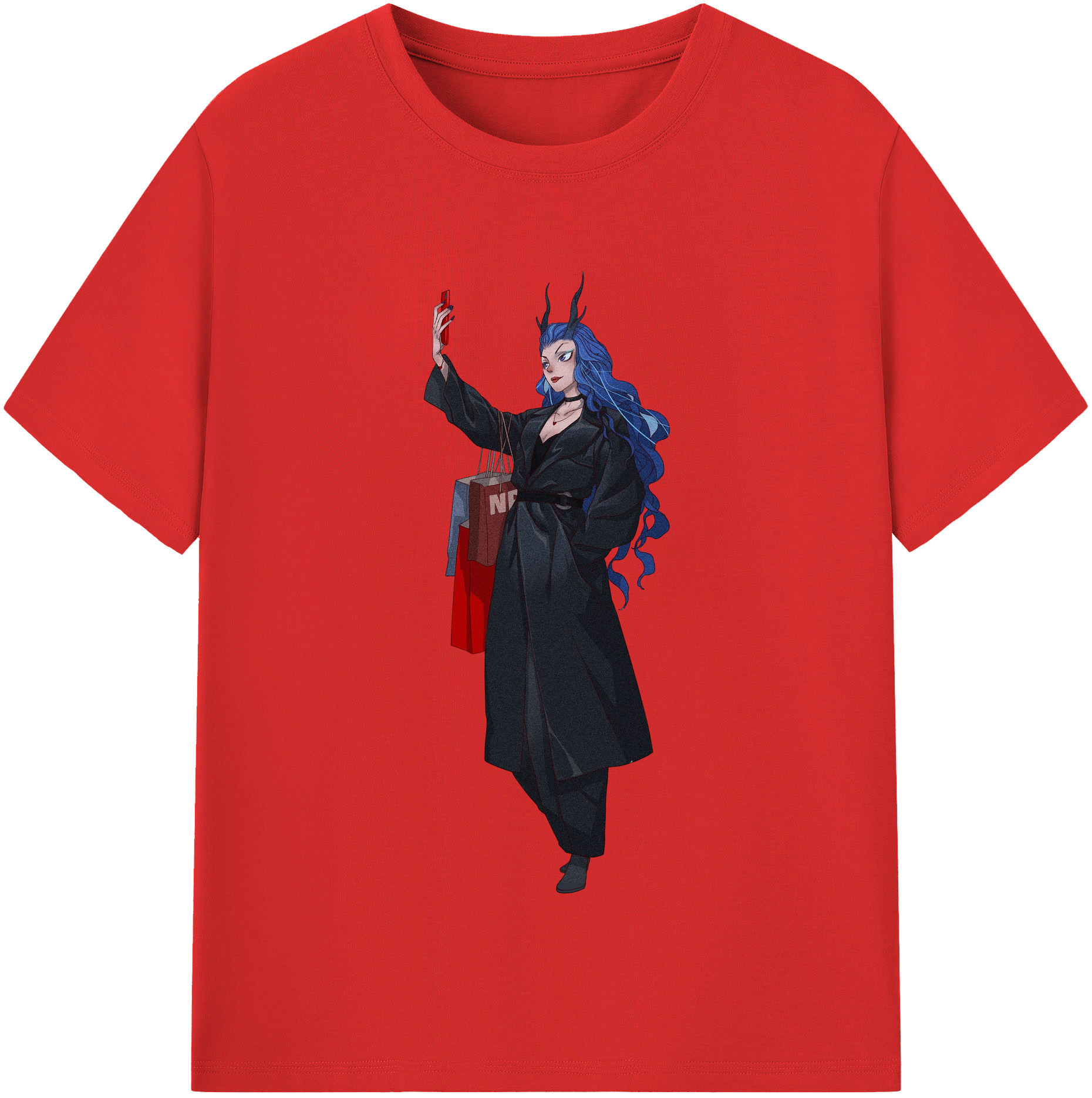 （画像用） Ne Zha 2 ナタ 魔童の大暴れ レディースカジュアルプリントTシャツ（綿100％）