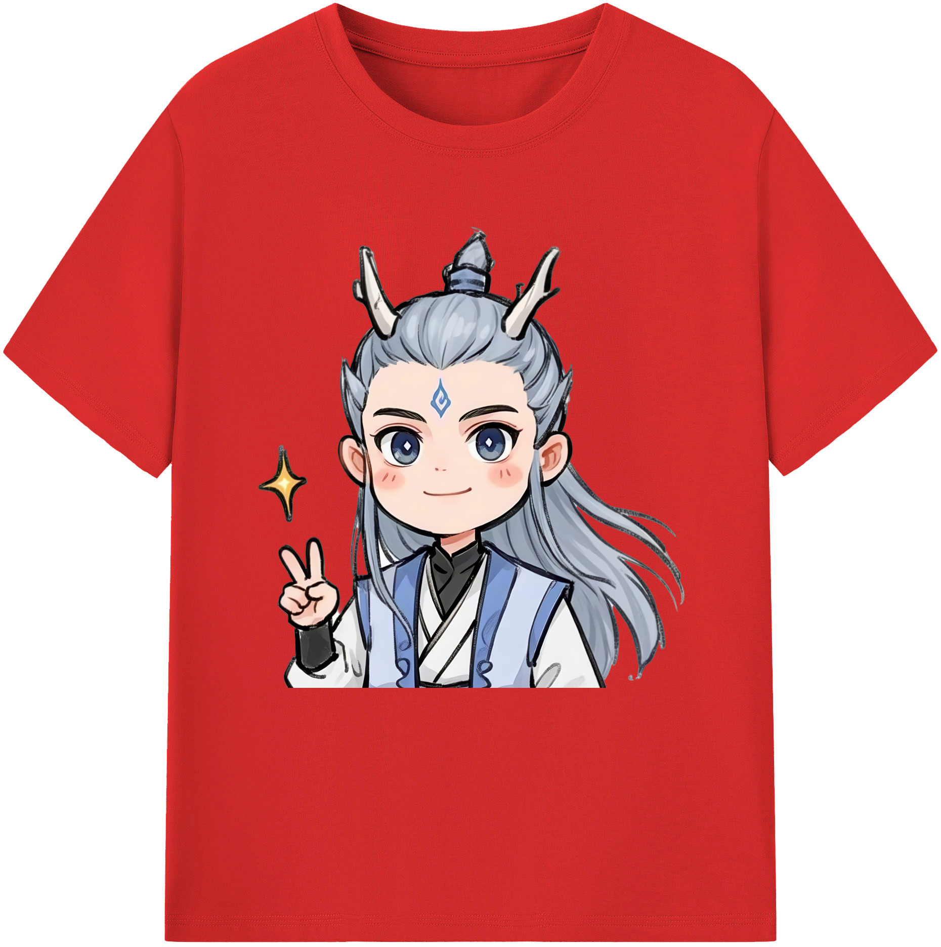 （画像用） Ne Zha 2 ナタ 魔童の大暴れ レディースカジュアルプリントTシャツ（綿100％）
