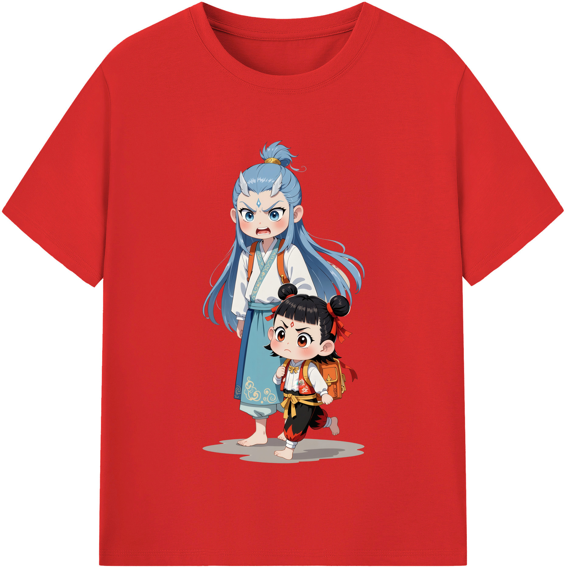 （画像用） Ne Zha 2 ナタ 魔童の大暴れ レディースカジュアルプリントTシャツ（綿100％）