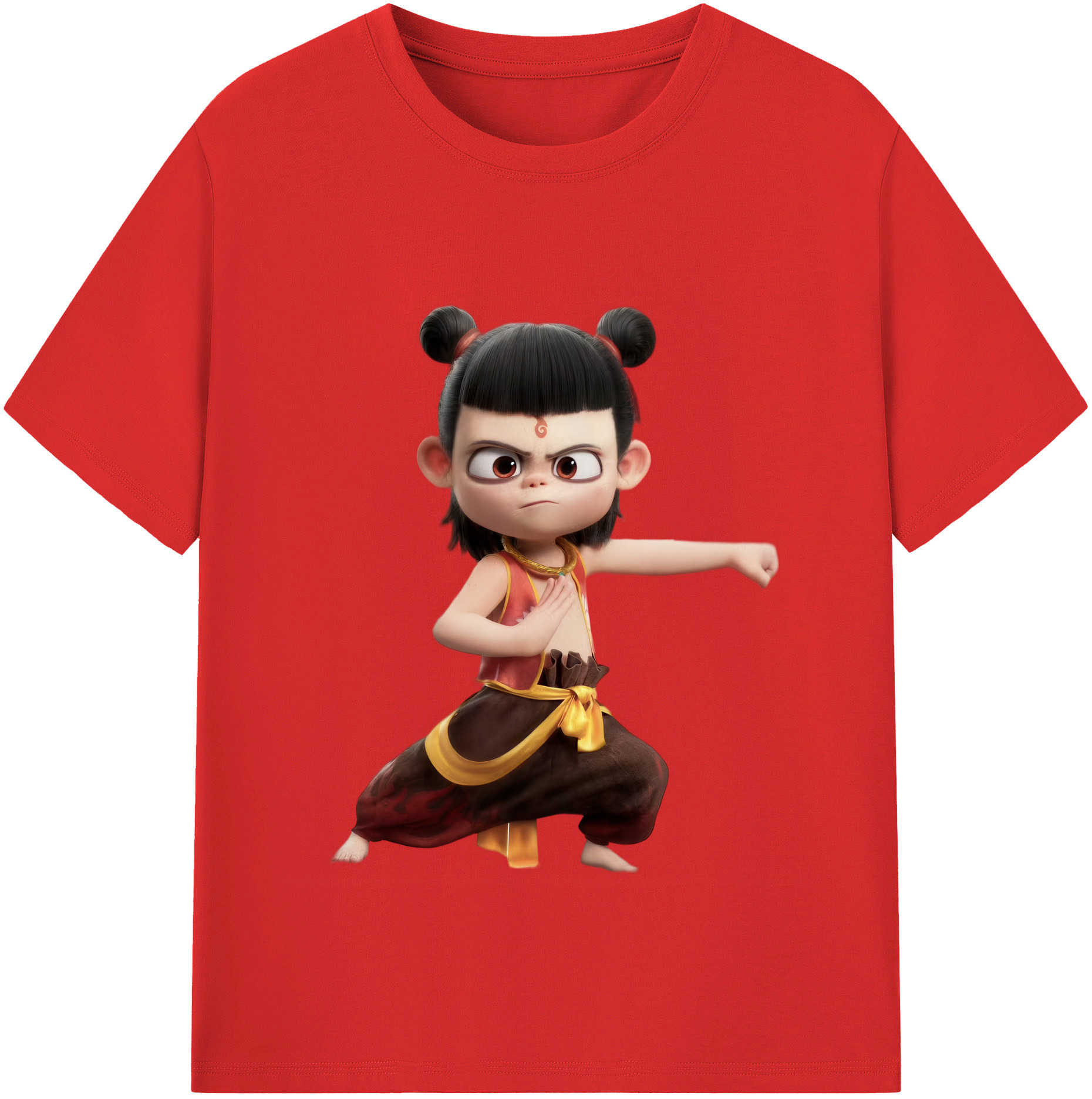 （画像用） Ne Zha 2 ナタ 魔童の大暴れ レディースカジュアルプリントTシャツ（綿100％）