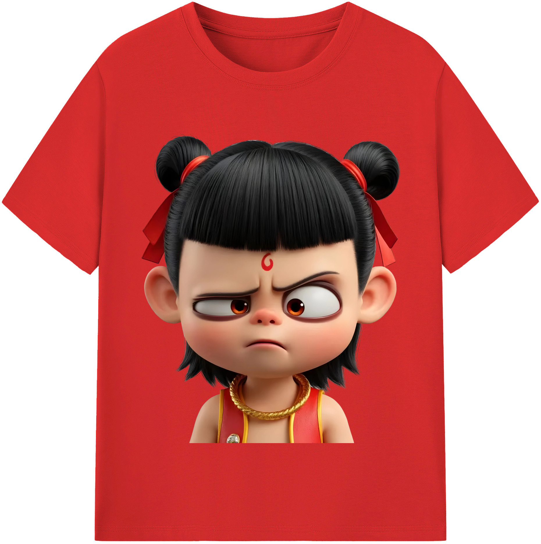 （画像用） Ne Zha 2 ナタ 魔童の大暴れ レディースカジュアルプリントTシャツ（綿100％）